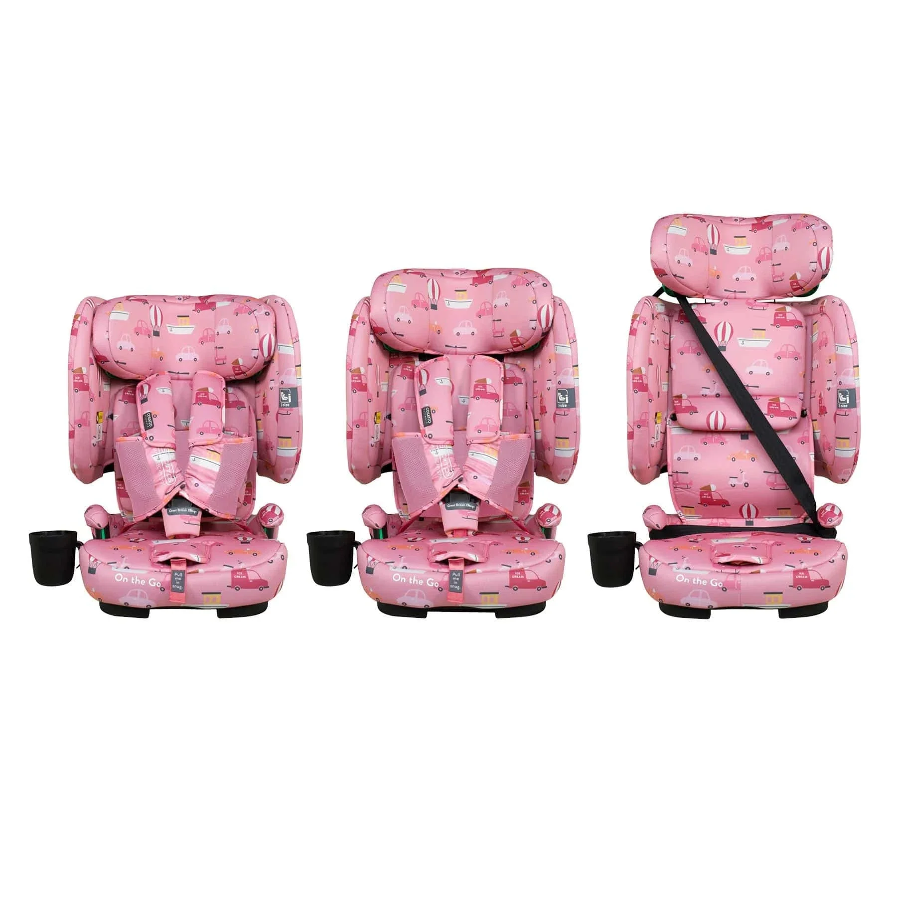 Cosatto On The Go i-Size Travel Car Seat - Itchy Feet Rosy - Image 9