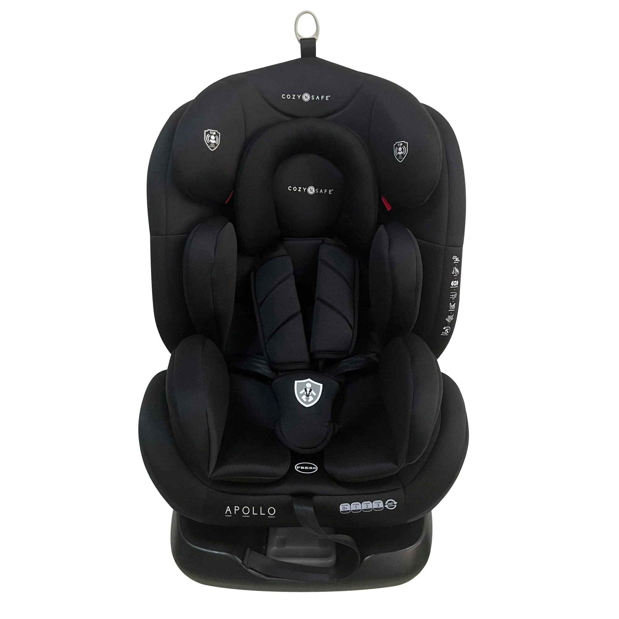 Cozy N Safe Apollo Group 0+/1/2/3 360° Car Seat - Black - Image 3
