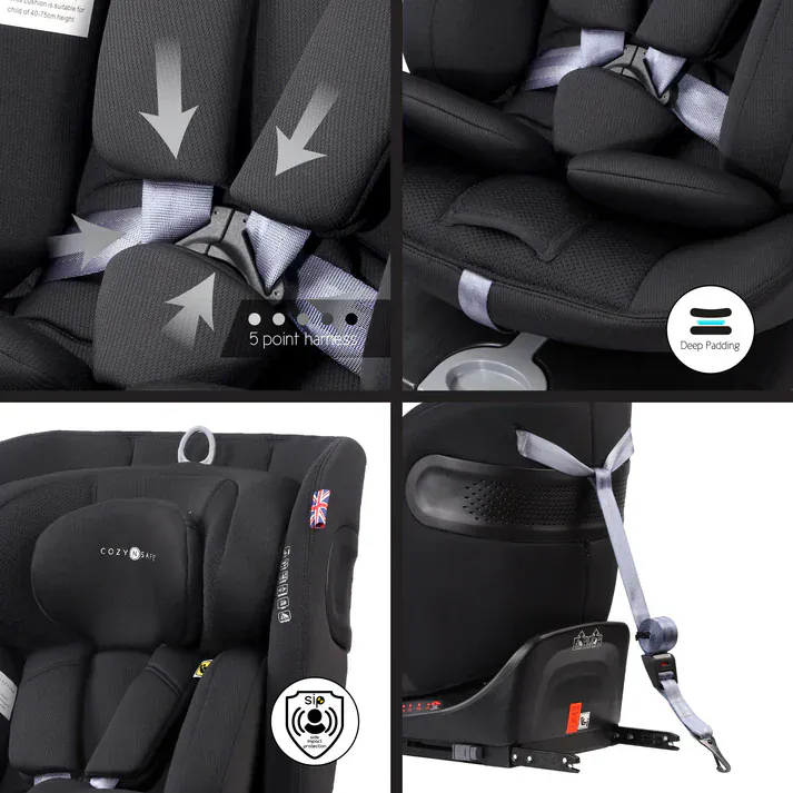 Cozy N Safe Galaxy i-Size 360 Car Seat - Jet - Image 5