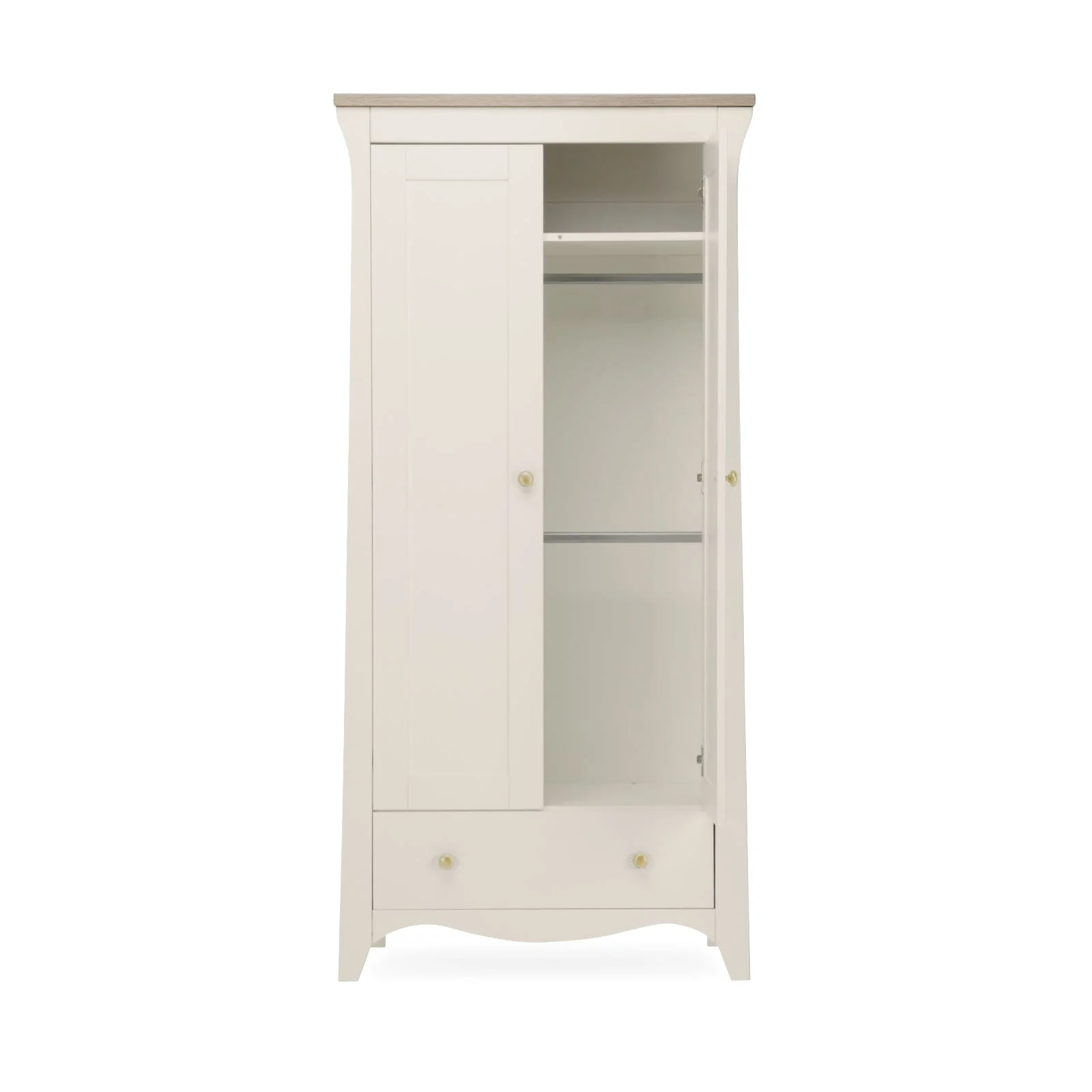 CuddleCo Clara 2 Door Double Wardrobe Cashmere - Image 3