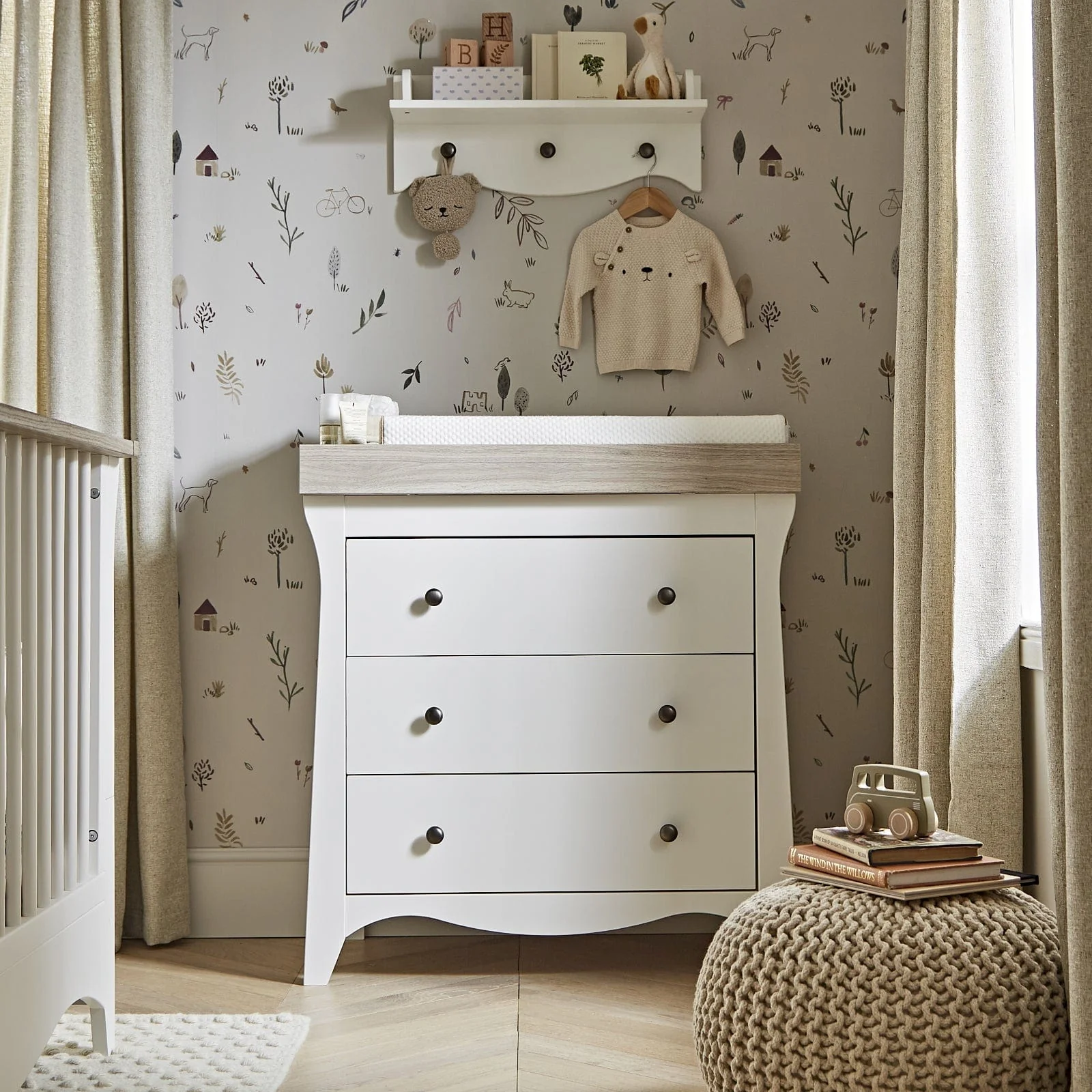 CuddleCo Clara 4pc Furniture Set - White & Ash - Image 5