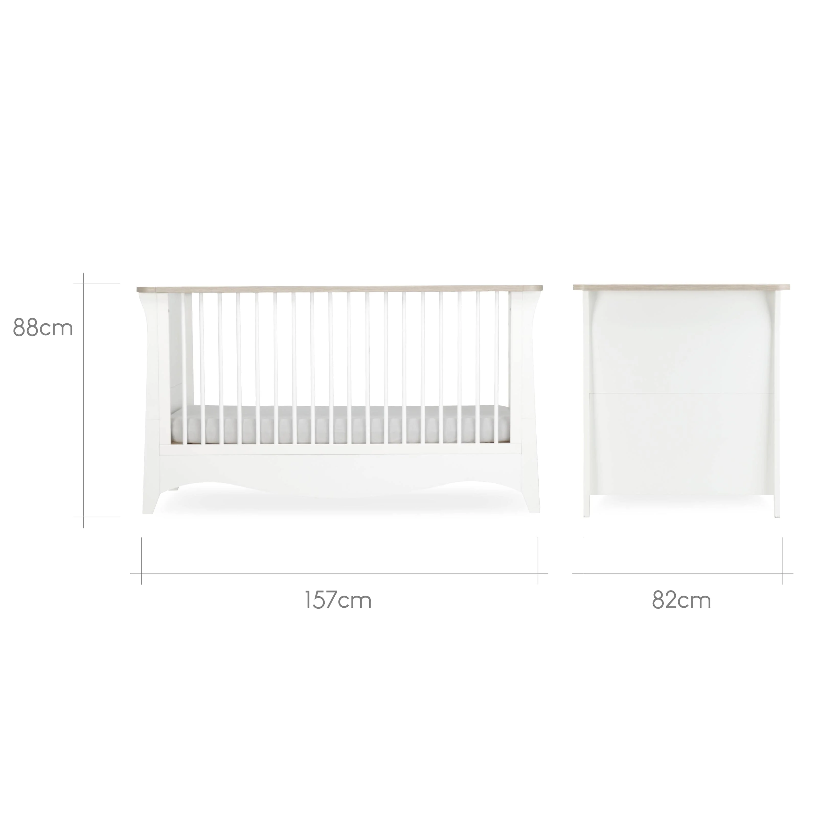 Cuddleco Clara Cot Bed - White & Ash - Image 5