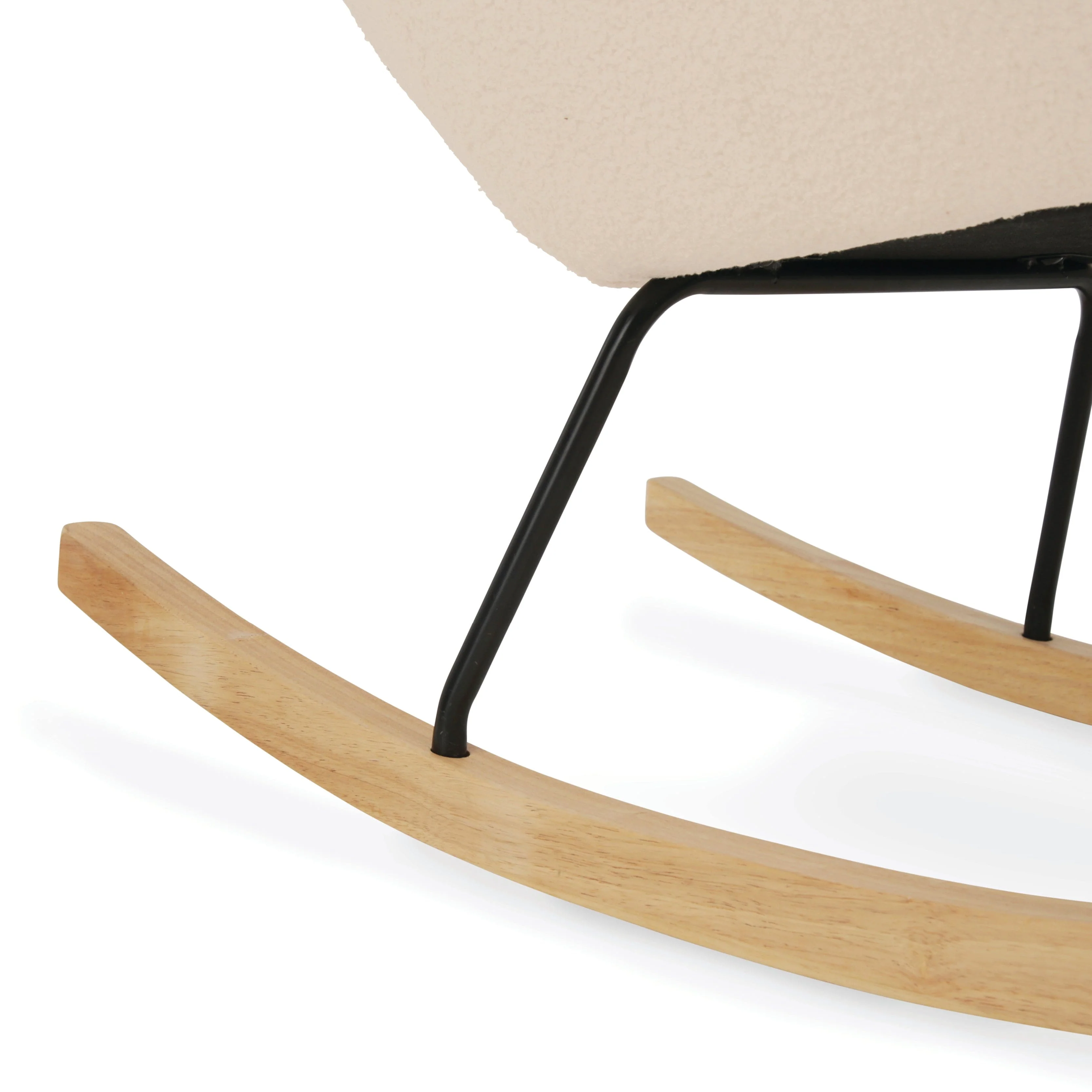 CuddleCo Marley Rocker & Stool - Teddy Light Beige - Image 3