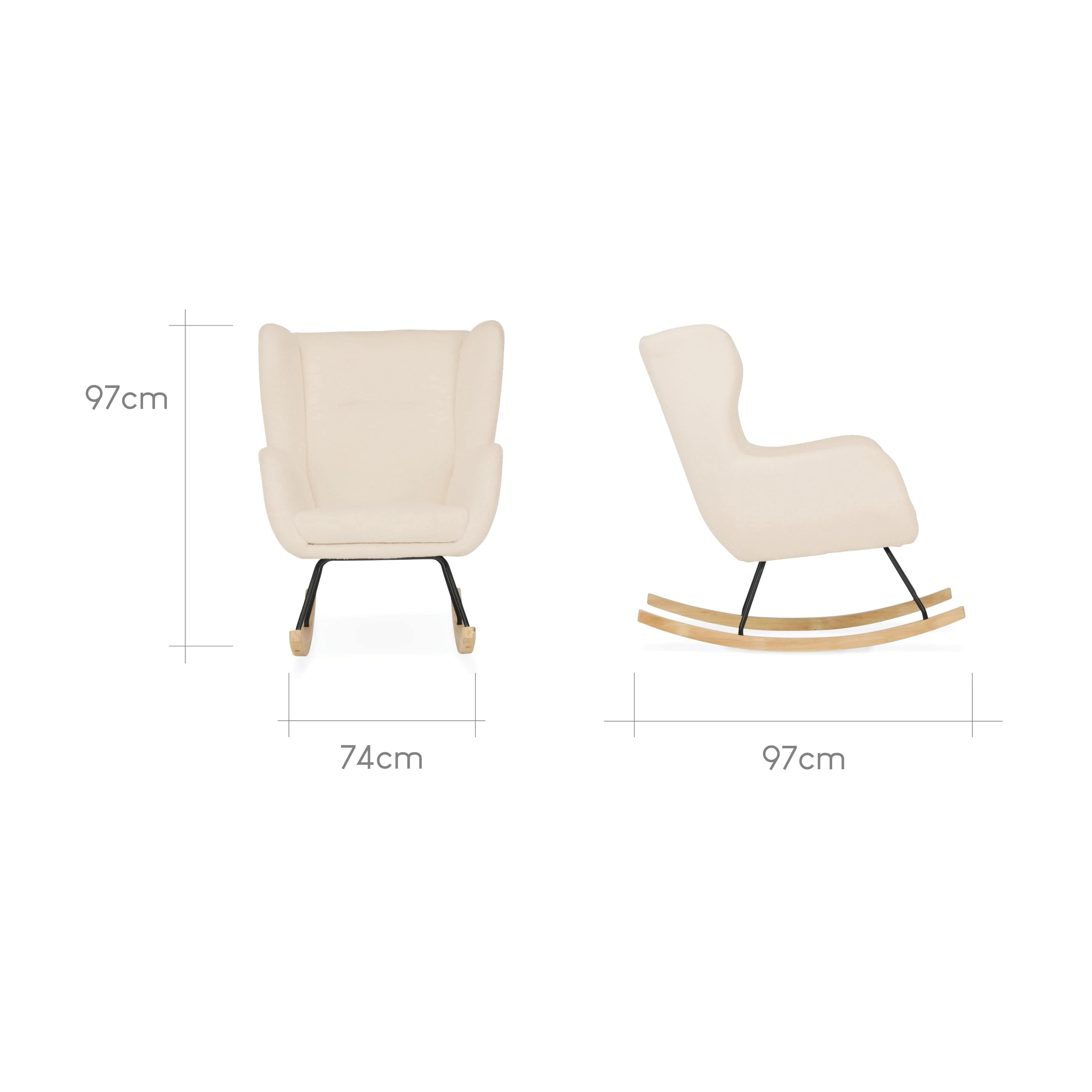 CuddleCo Marley Rocker & Stool - Teddy Light Beige - Image 4