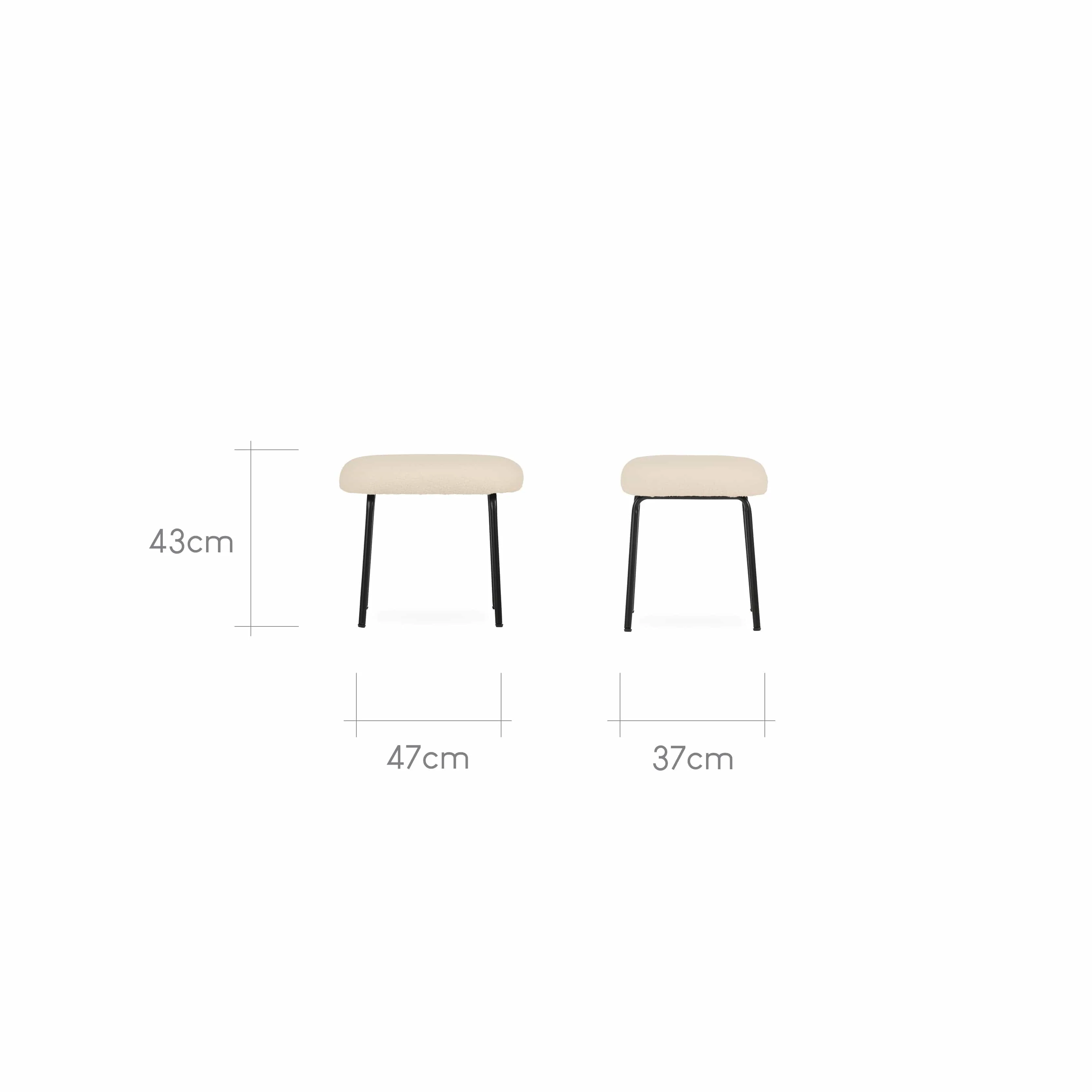 CuddleCo Marley Rocker & Stool - Teddy Light Beige - Image 5