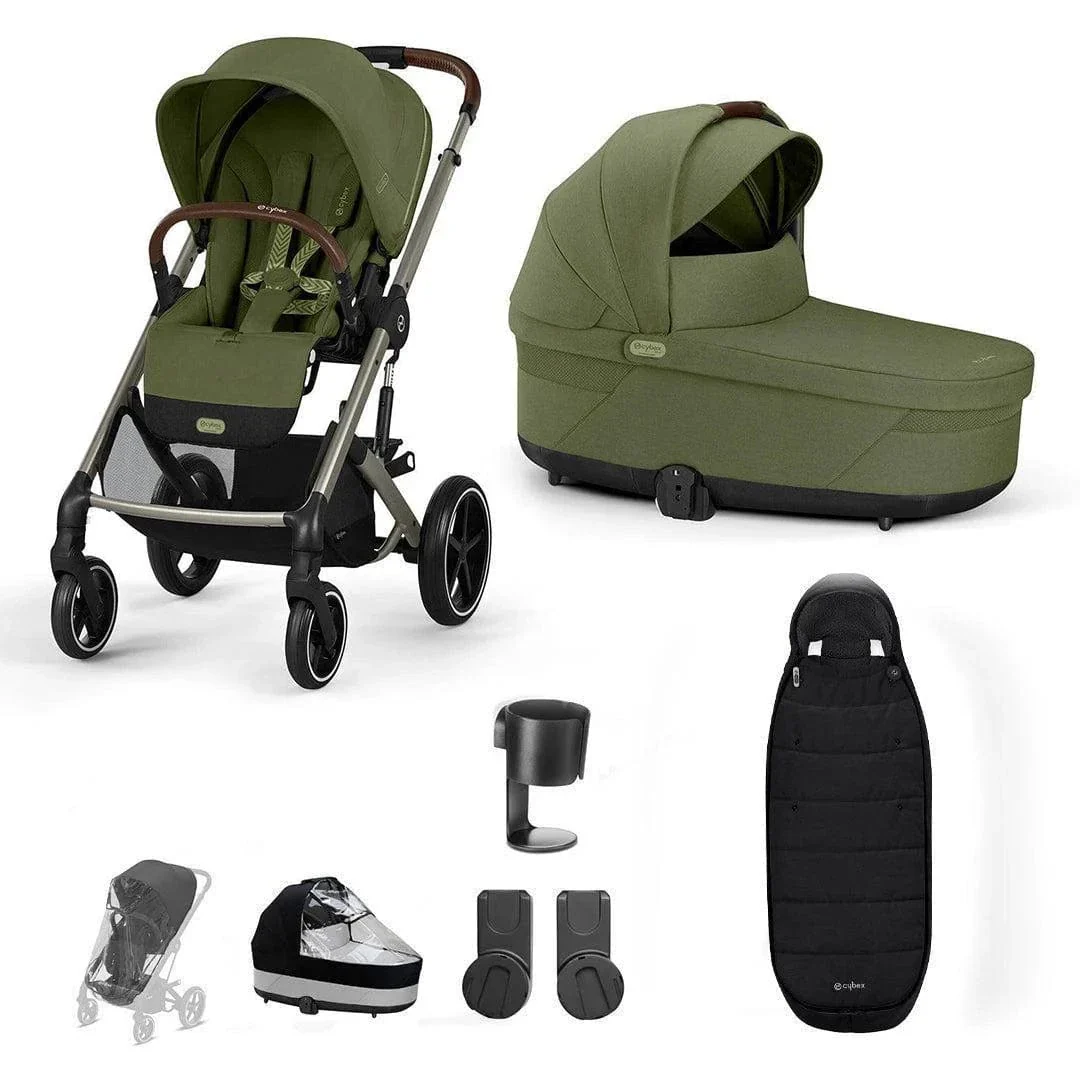 Cybex Balios S Lux Essential Bundle - Taupe / Moss Green