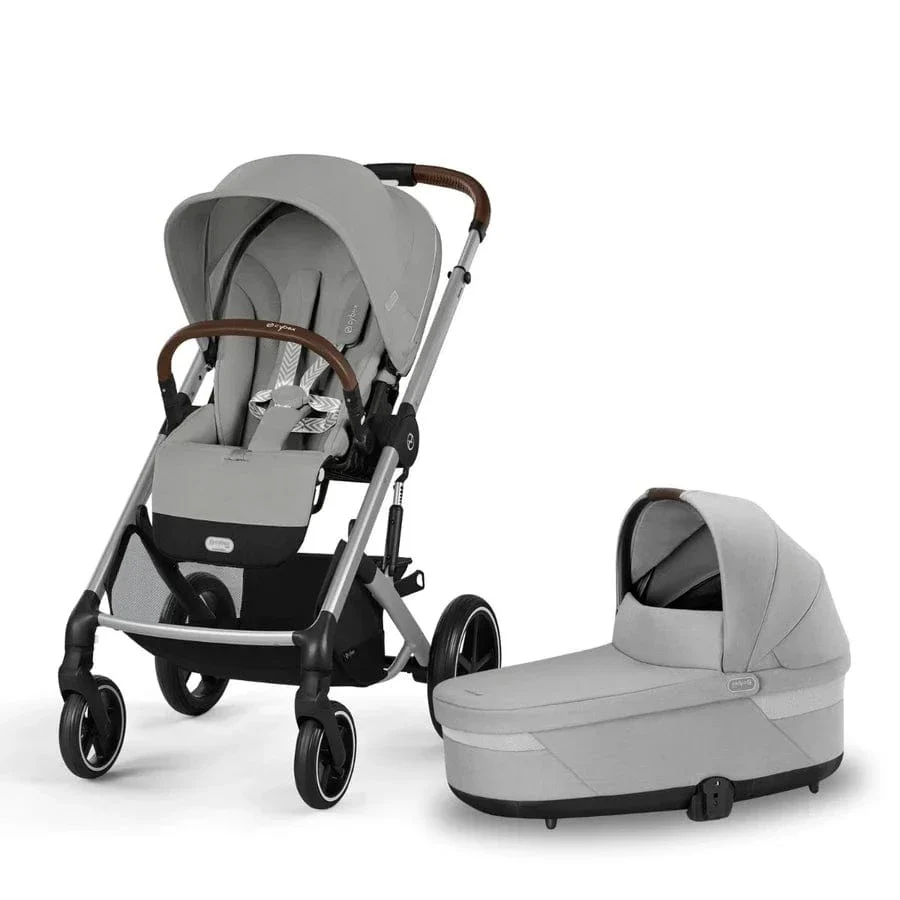 Cybex Balios S Lux Black Frame and Carrycot - Stone Grey