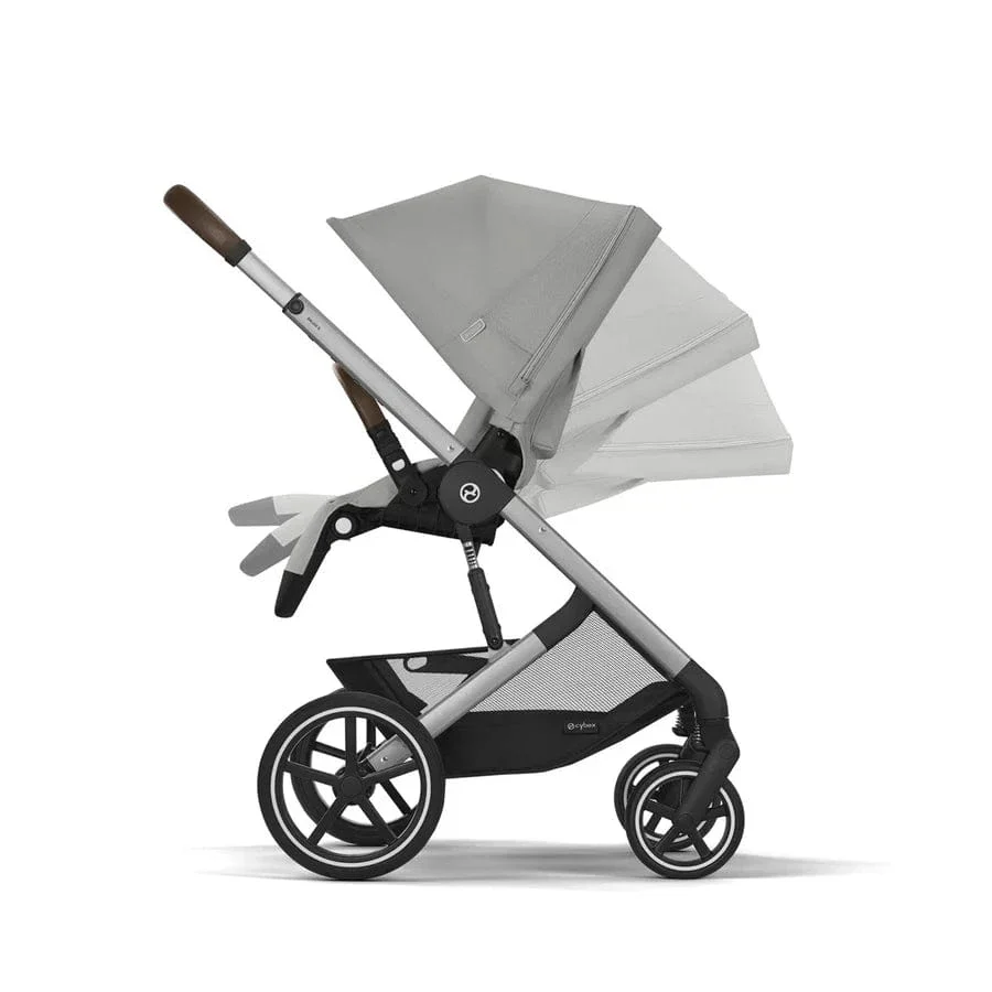 Cybex Balios S Lux Black Frame and Carrycot - Stone Grey - Image 3