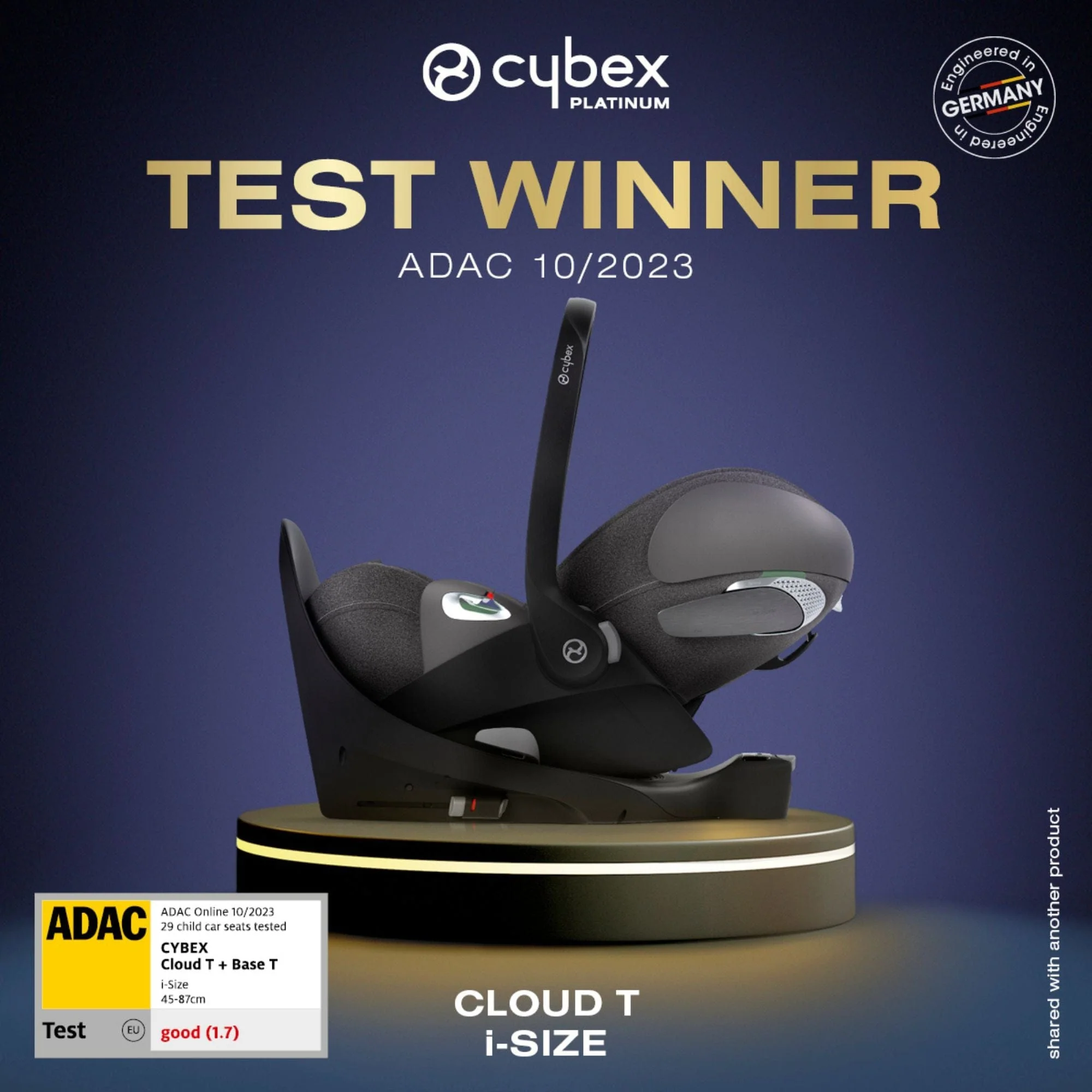 Cybex Cloud T i-Size Rotating Baby Car Seat - Sepia Black - Image 9