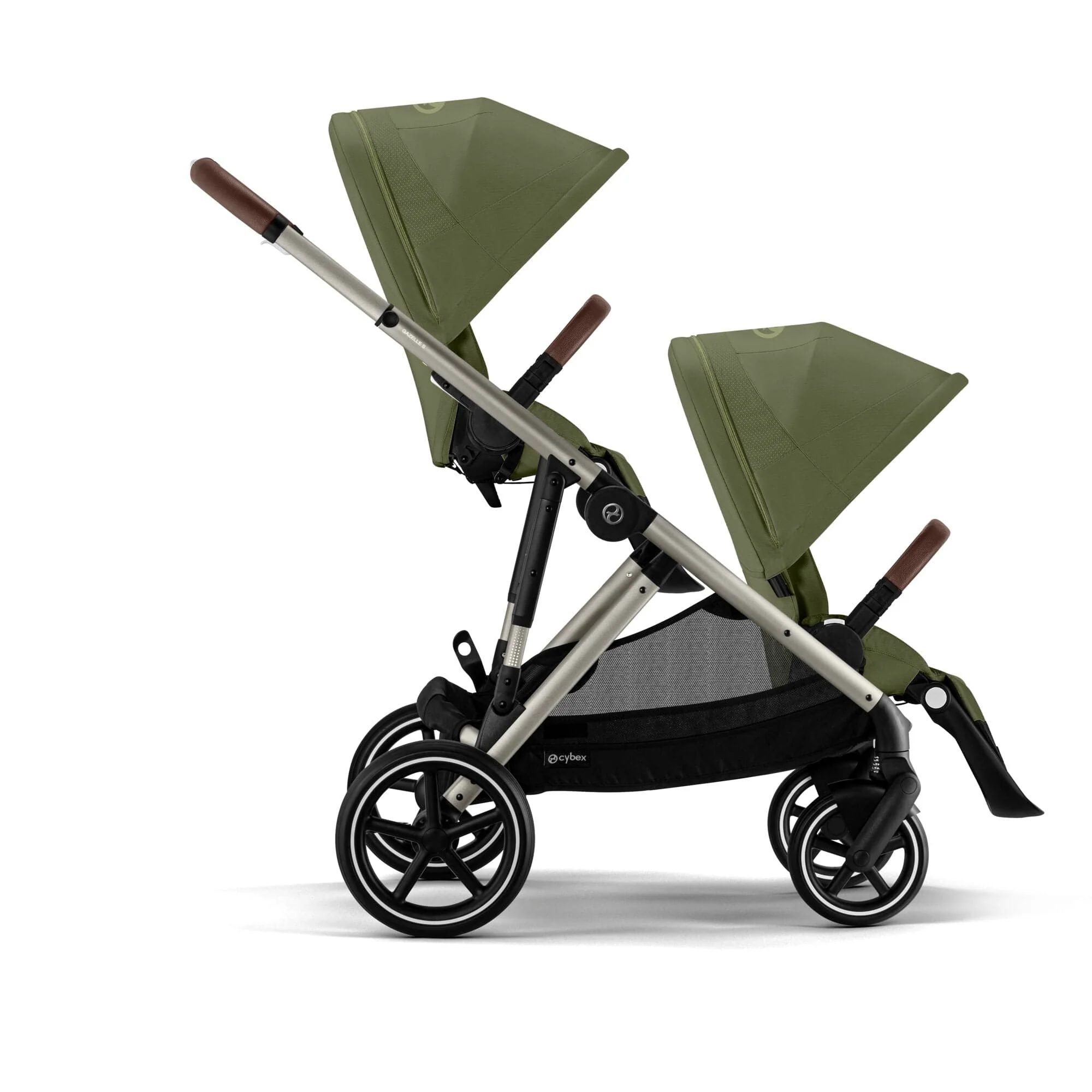 Cybex eGazelle S Tandem Pushchair - Taupe/Moss Green