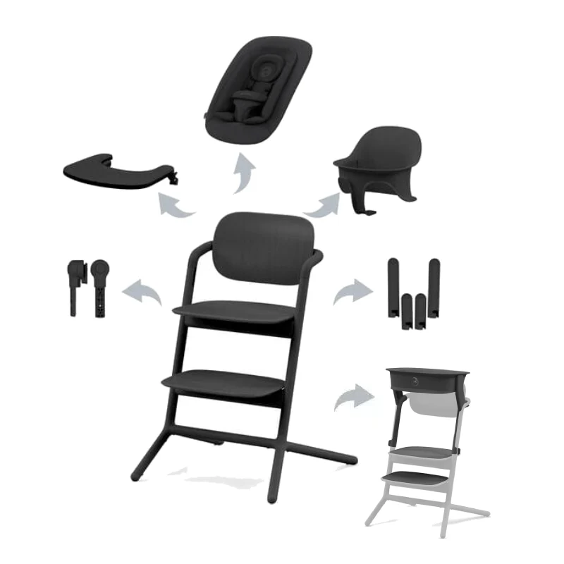 Cybex LEMO 5 in 1 Highchair Set - Stunning Black