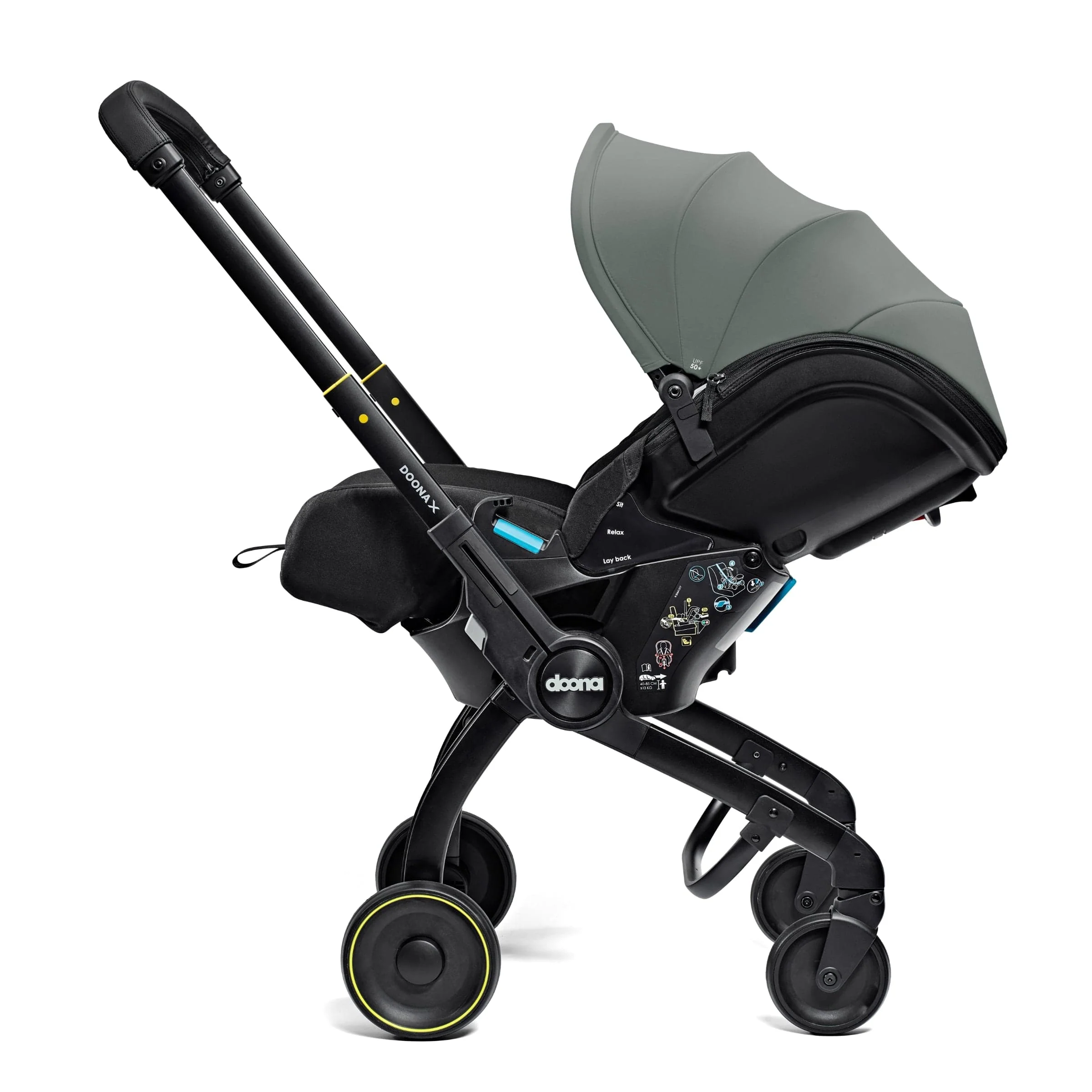 Doona X Infant Car Seat & Stroller with Base - Slate Green - Image 8