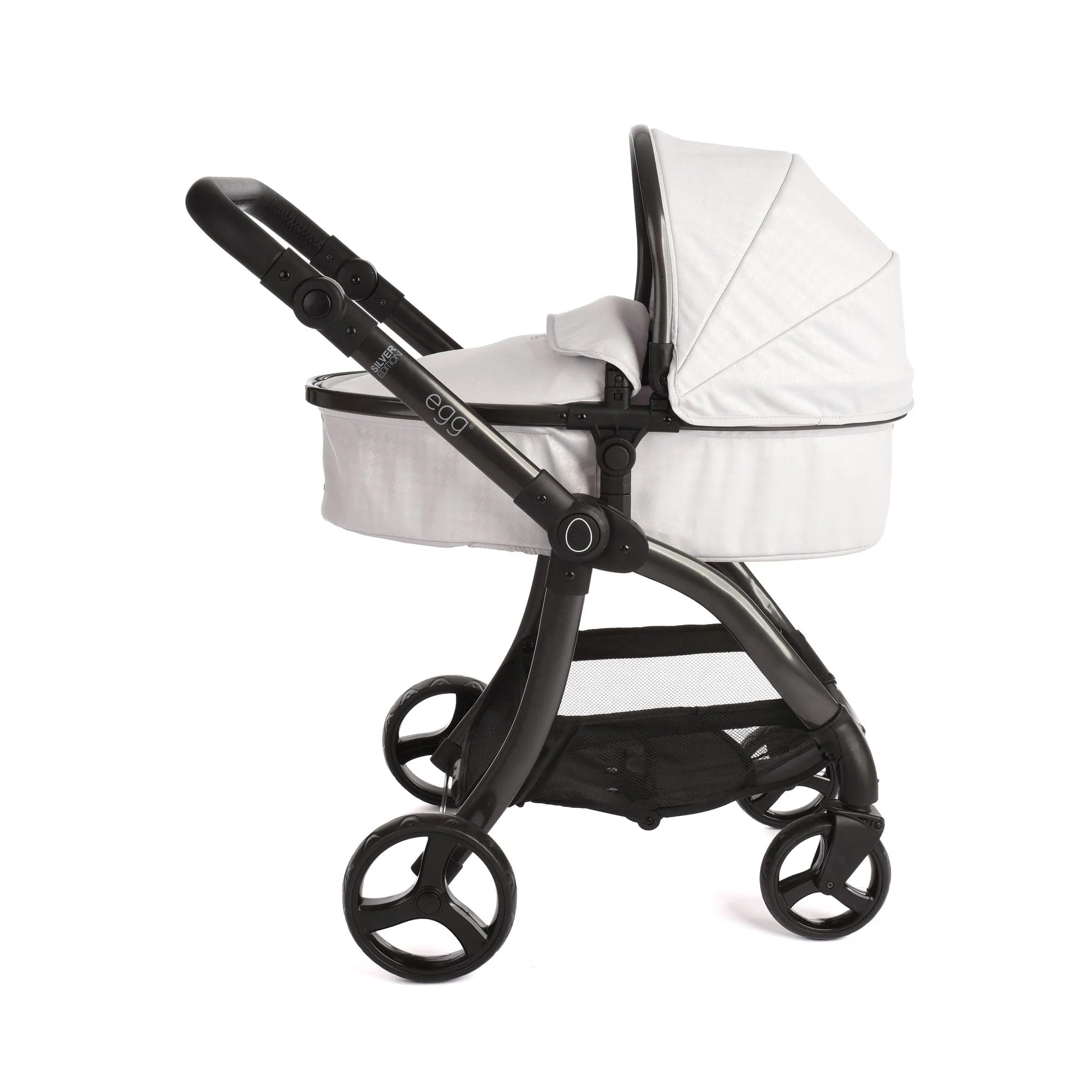 Egg Dolls Pram by Roma - Houndstooth Silver - Image 2