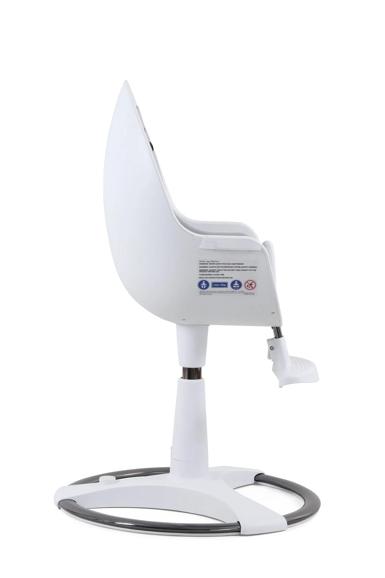 Egg Highchair - White/Grey - Image 11