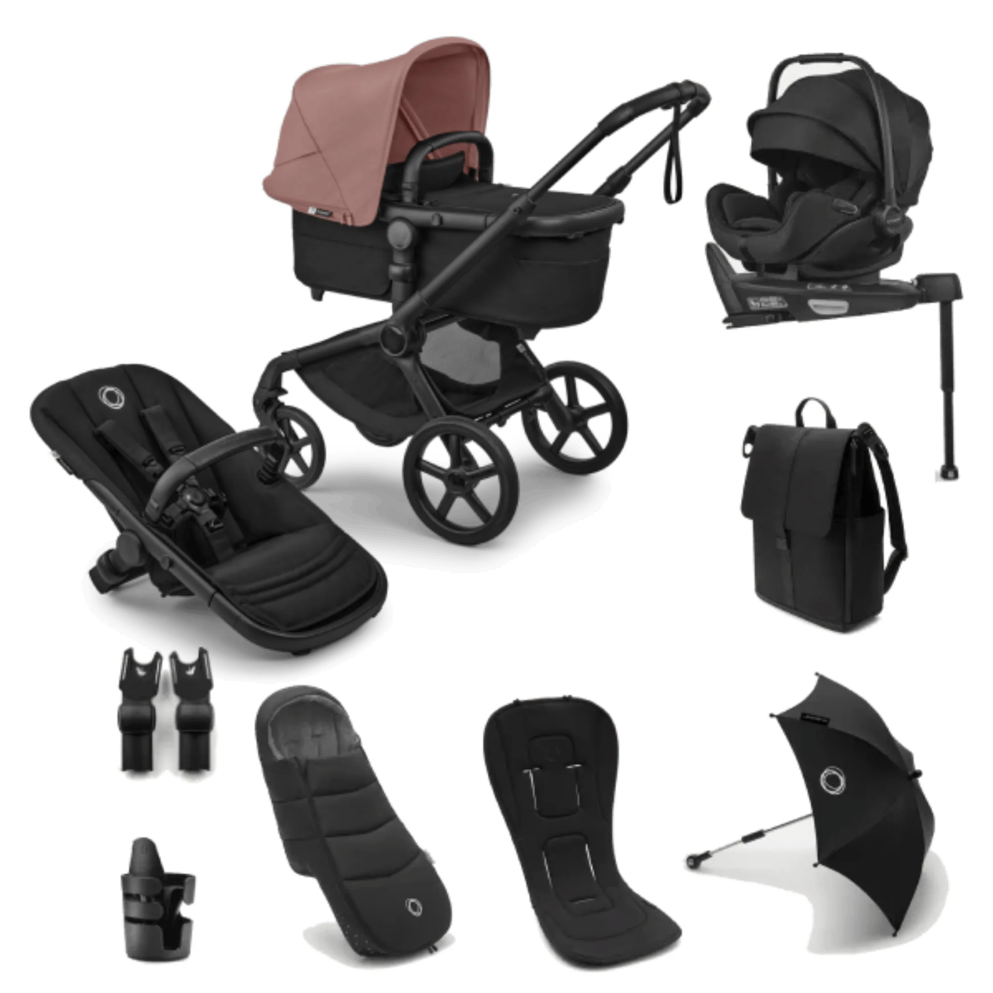Fox 5 Renew Ultimate (Otter by Nuna) Bundle - Heritage Black/Dusty Pink