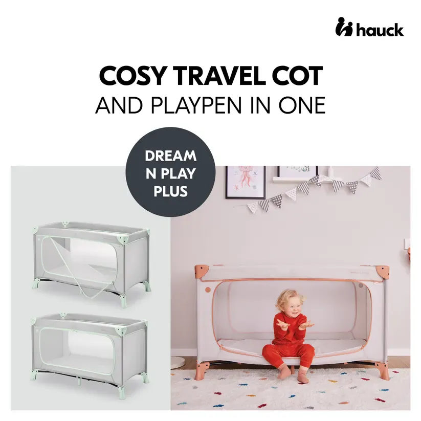 Hauck Dream N Play Plus Travel Cot - Mint - Image 2
