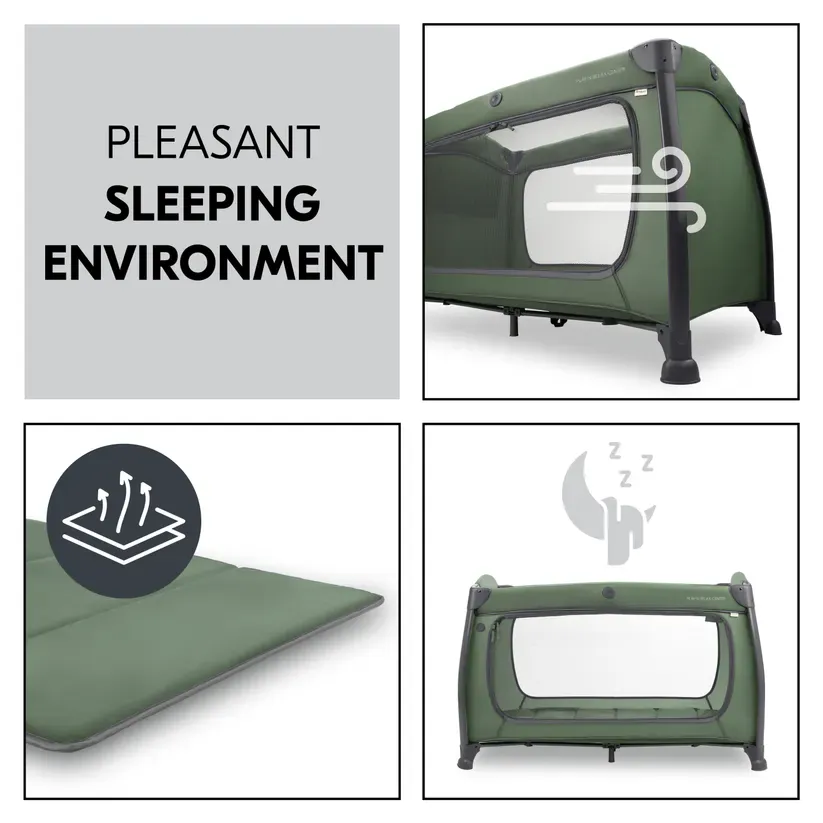 Hauck Play N Relax Center Travel Cot - Dark Green - Image 8