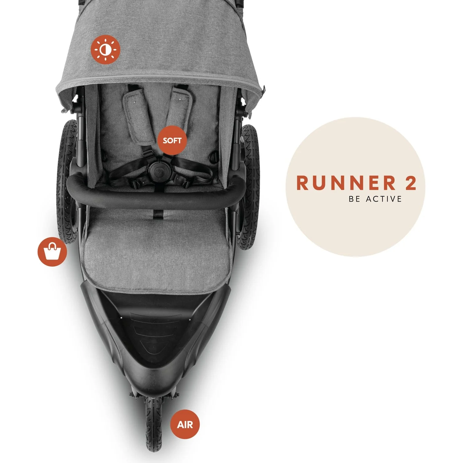 Hauck Runner 2 Pushchair - Melange Grey - Image 2