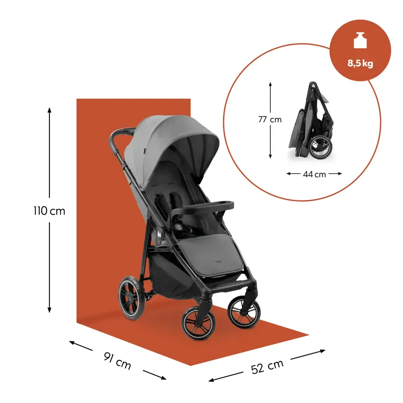 Hauck Shop N Care Pushchair - Grey - Image 9