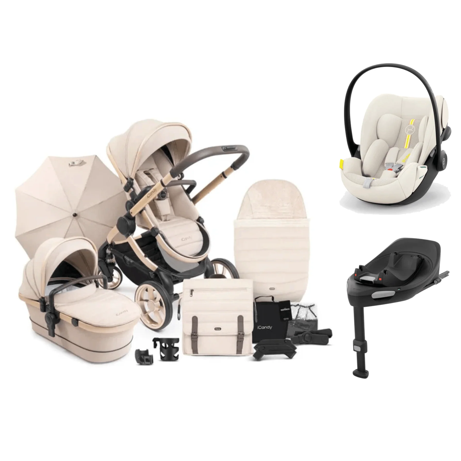 iCandy Peach 7 (Cloud G) Complete Travel System - Biscotti/Seashell Beige