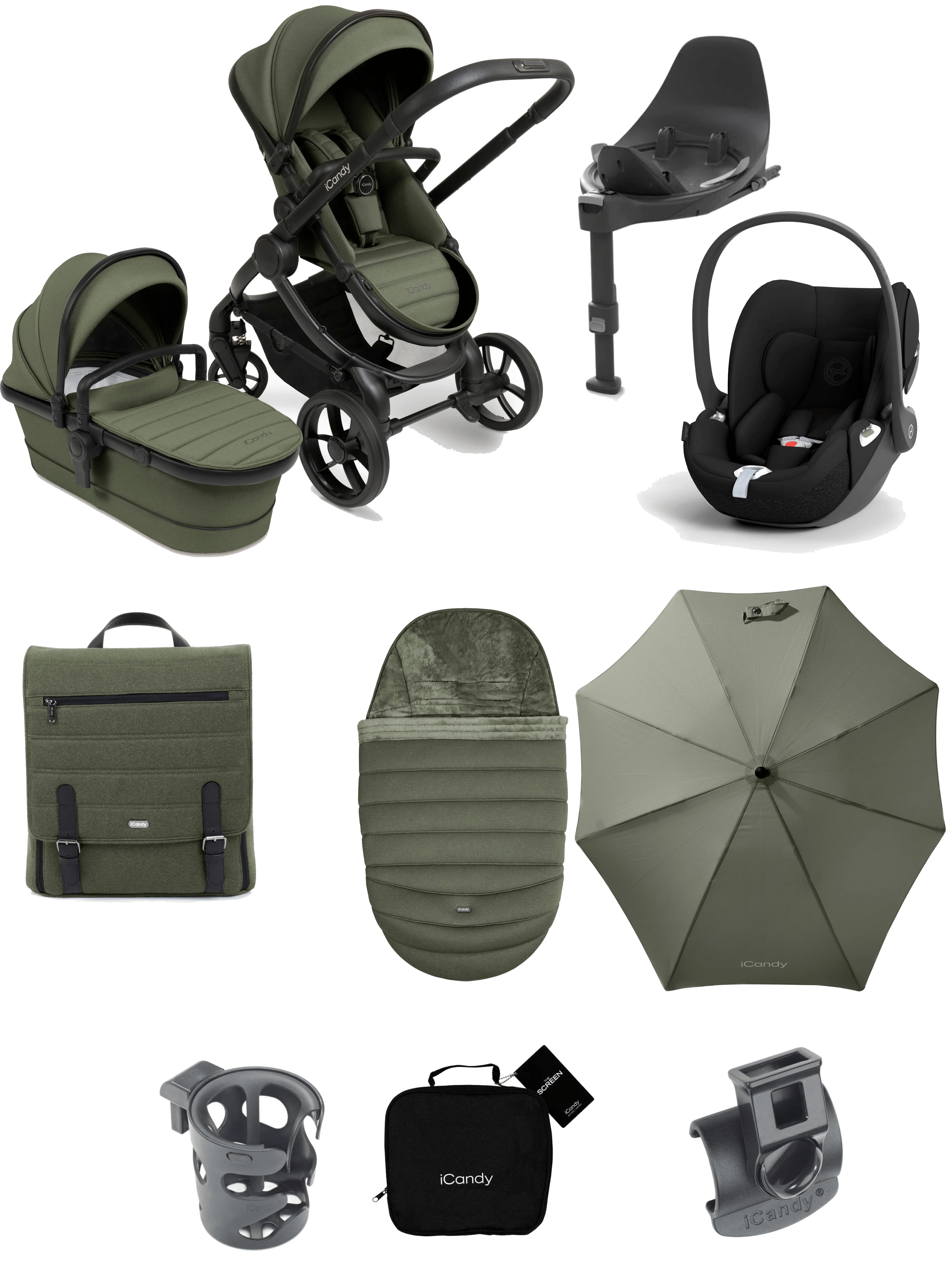 iCandy Peach 7 Cybex Cloud T Complete Travel System Bundle - Ivy