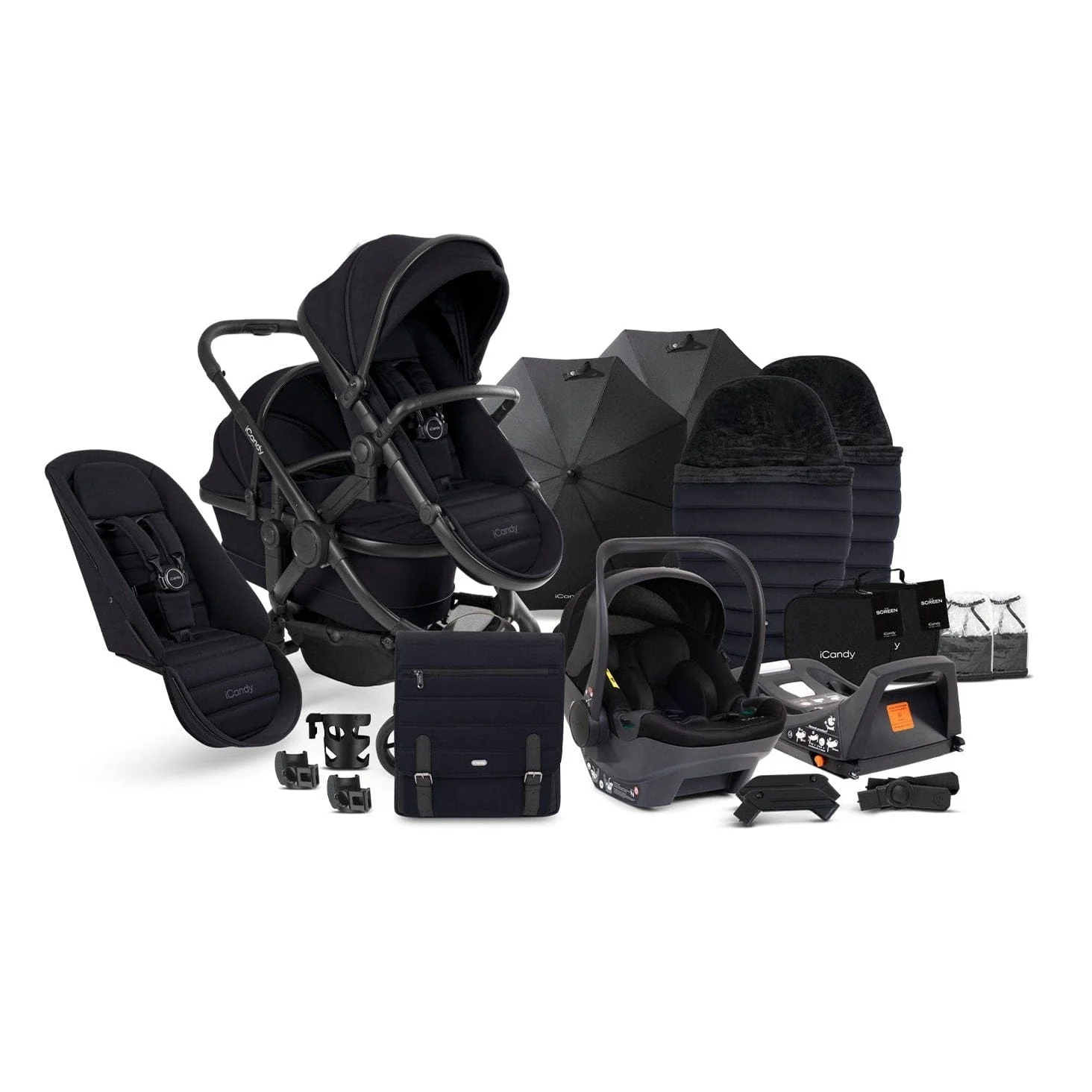 iCandy Peach 7 Double Travel System (Cocoon) Bundle - Black Edition