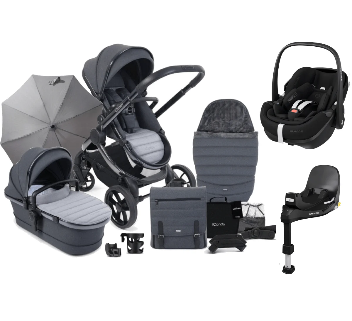 iCandy Peach 7, Pebble 360 PRO 2 Complete Travel System Bundle - Truffle
