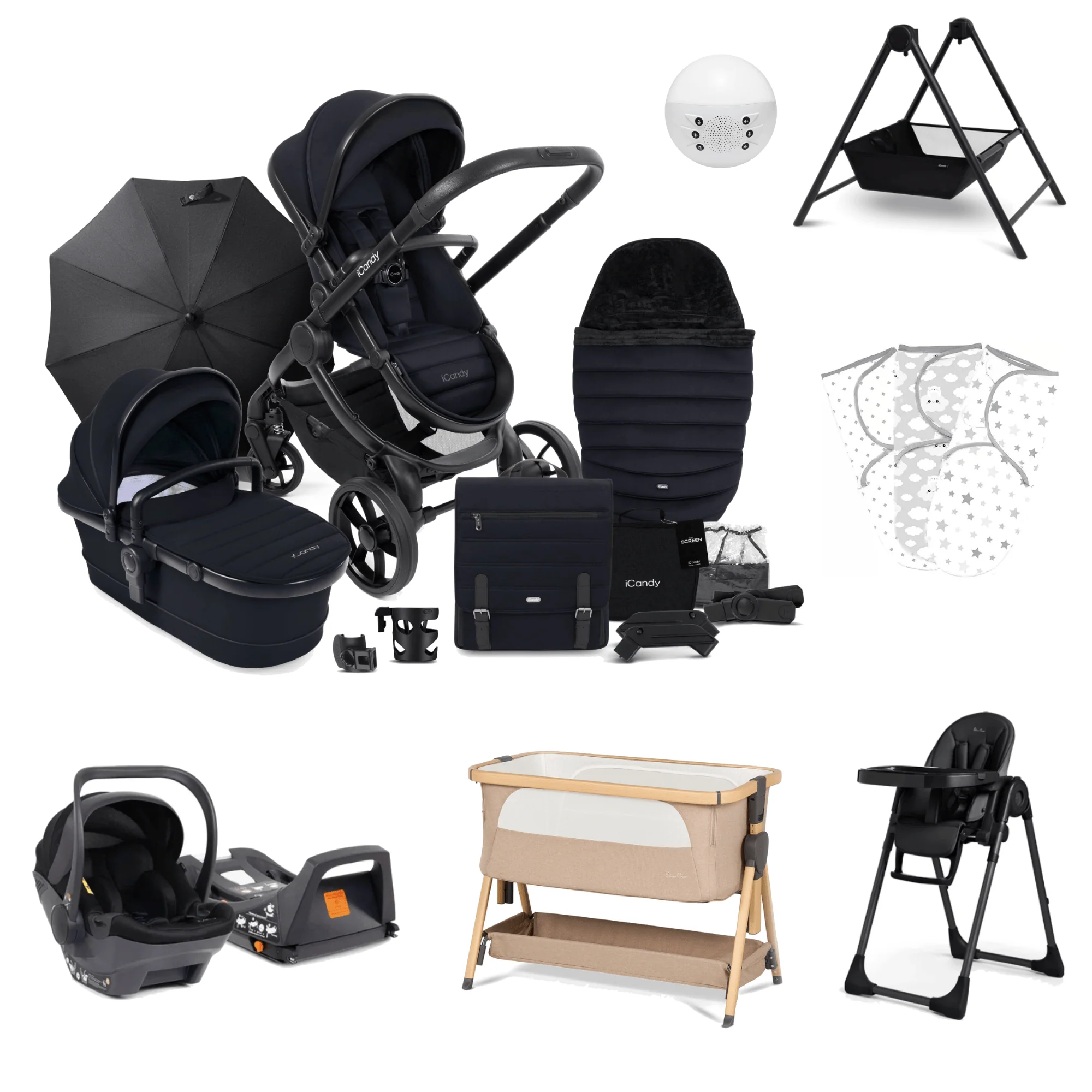 iCandy Peach 7 Ultimate Travel System Bundle - Jet / Black Edition