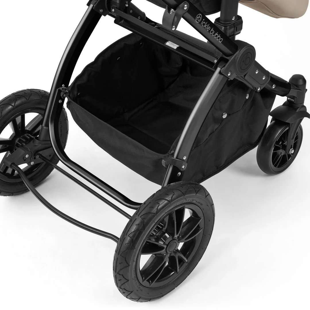 IcIckle Bubba Stomp Luxe 12 Piece Travel System with i-Size Cirrus Car Seat & ISOFIX Base -  Black / Stone / Black - Image 13
