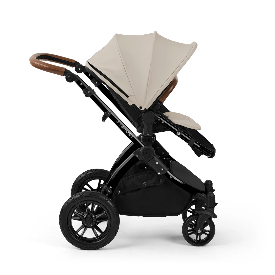IcIckle Bubba Stomp Luxe 12 Piece Travel System with i-Size Cirrus Car Seat & ISOFIX Base - Black / Stone / Tan - Image 6