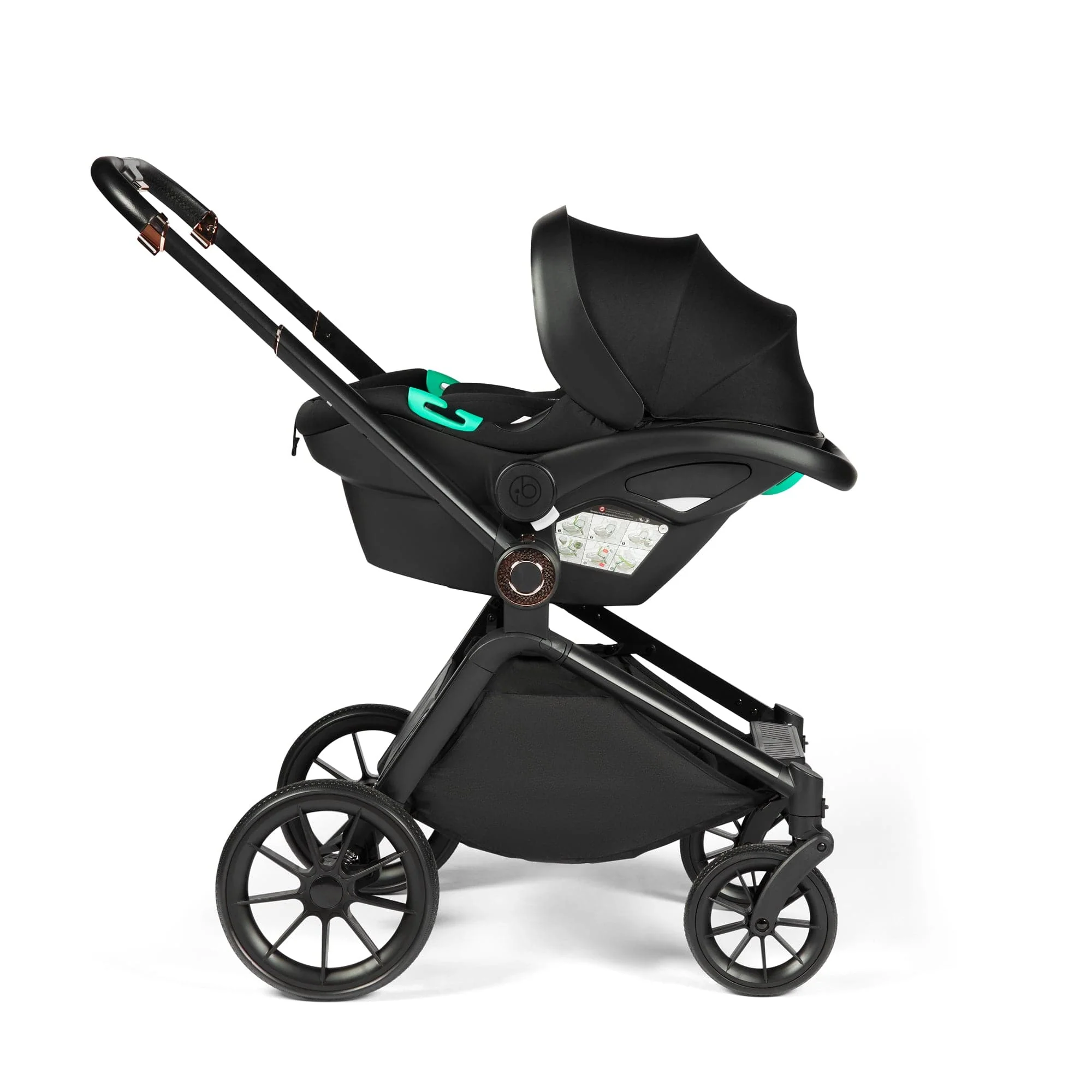 Ickle Bubba Altima 12 Piece Travel System with i-Size Nimbus Car Seat & Spin ISOFIX Base - Black - Image 10
