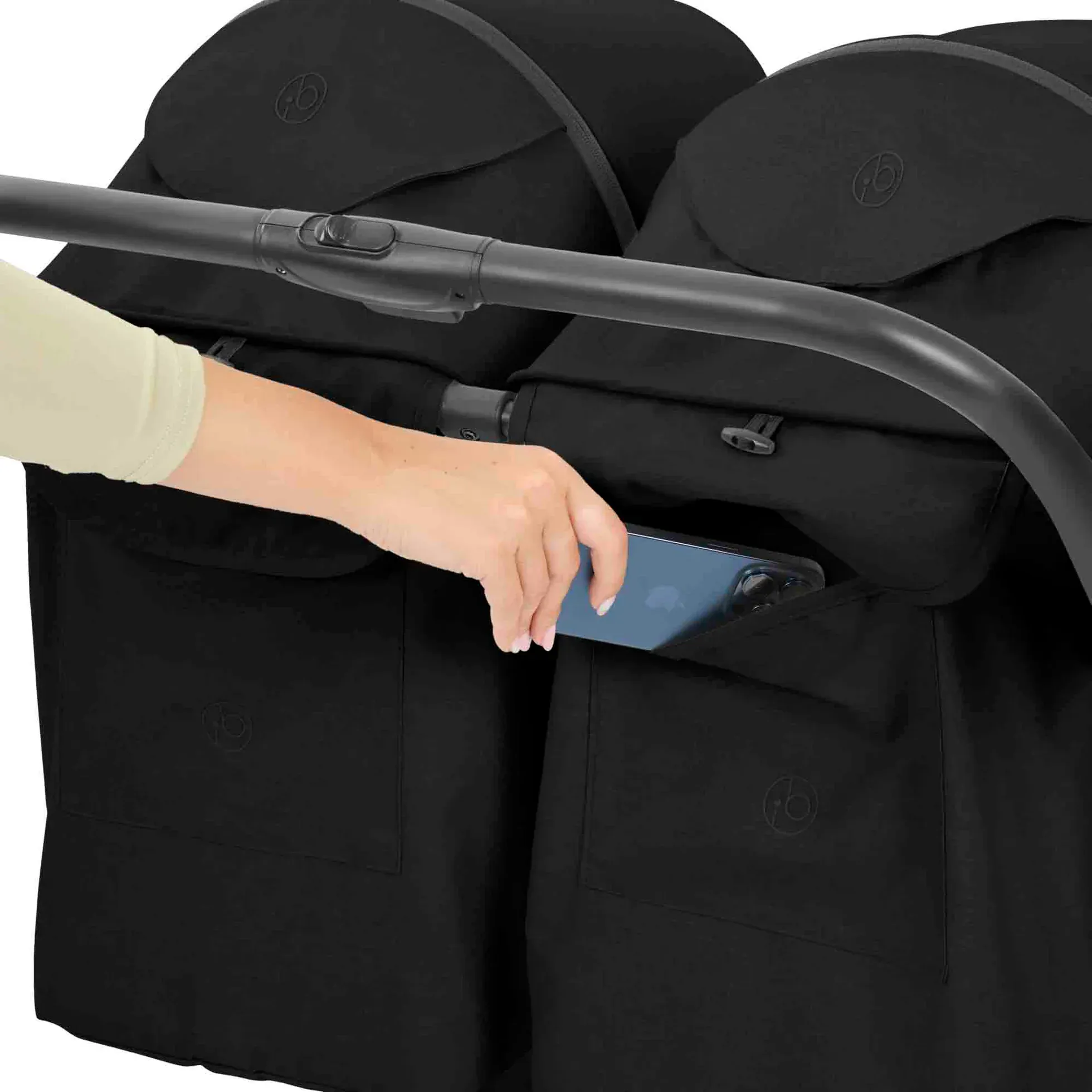 Ickle Bubba Aries Double Max Autofold Stroller - Black - Image 8