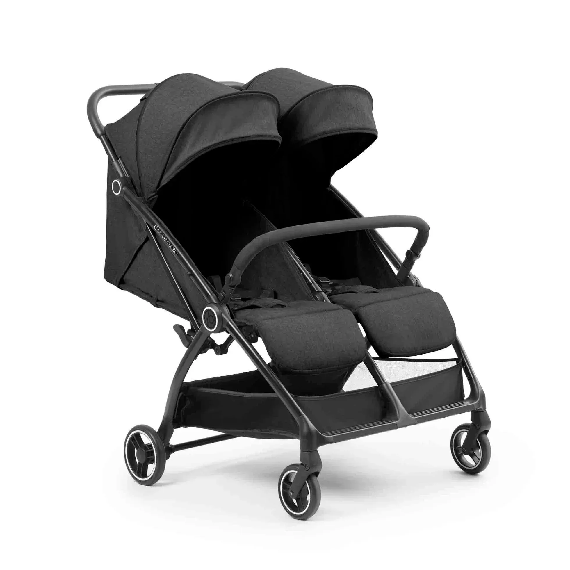 Ickle Bubba Aries Double Max Autofold Stroller - Graphite Grey - Image 3