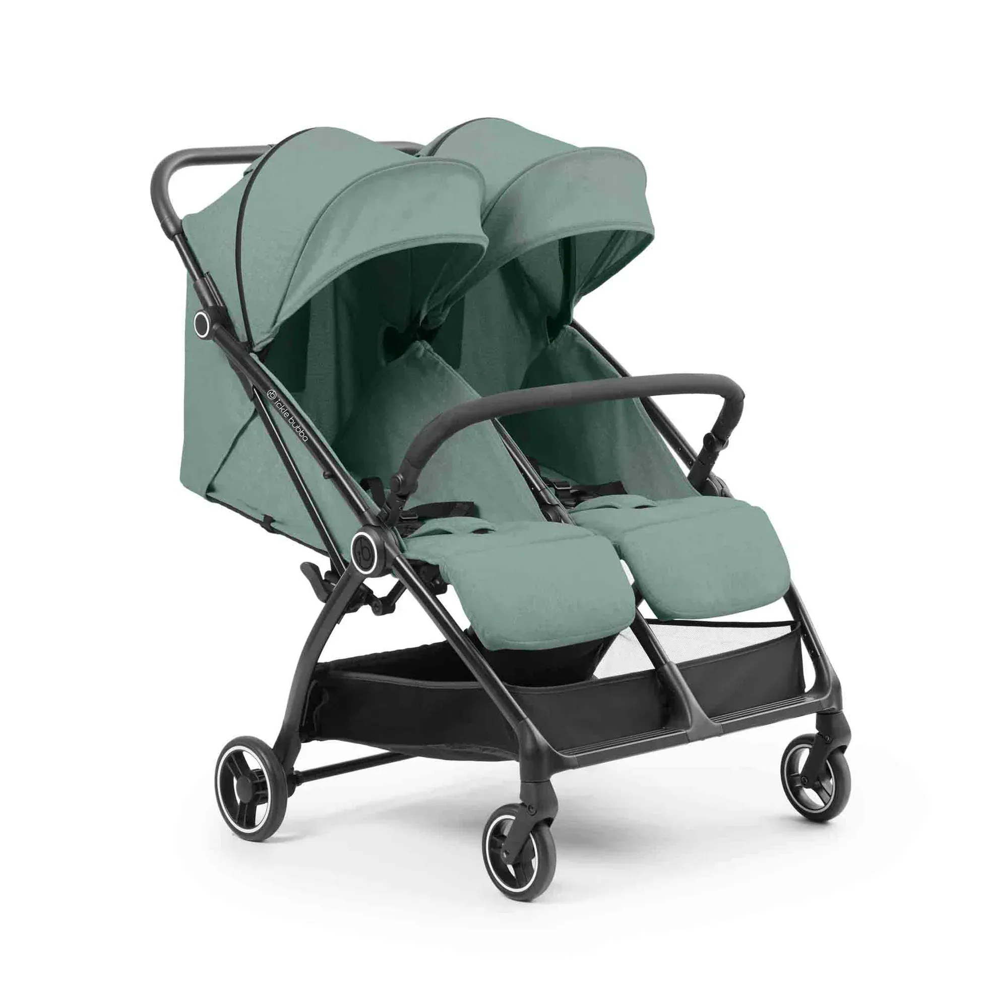 Ickle Bubba Aries Double Max Autofold Stroller - Sage Green - Image 3