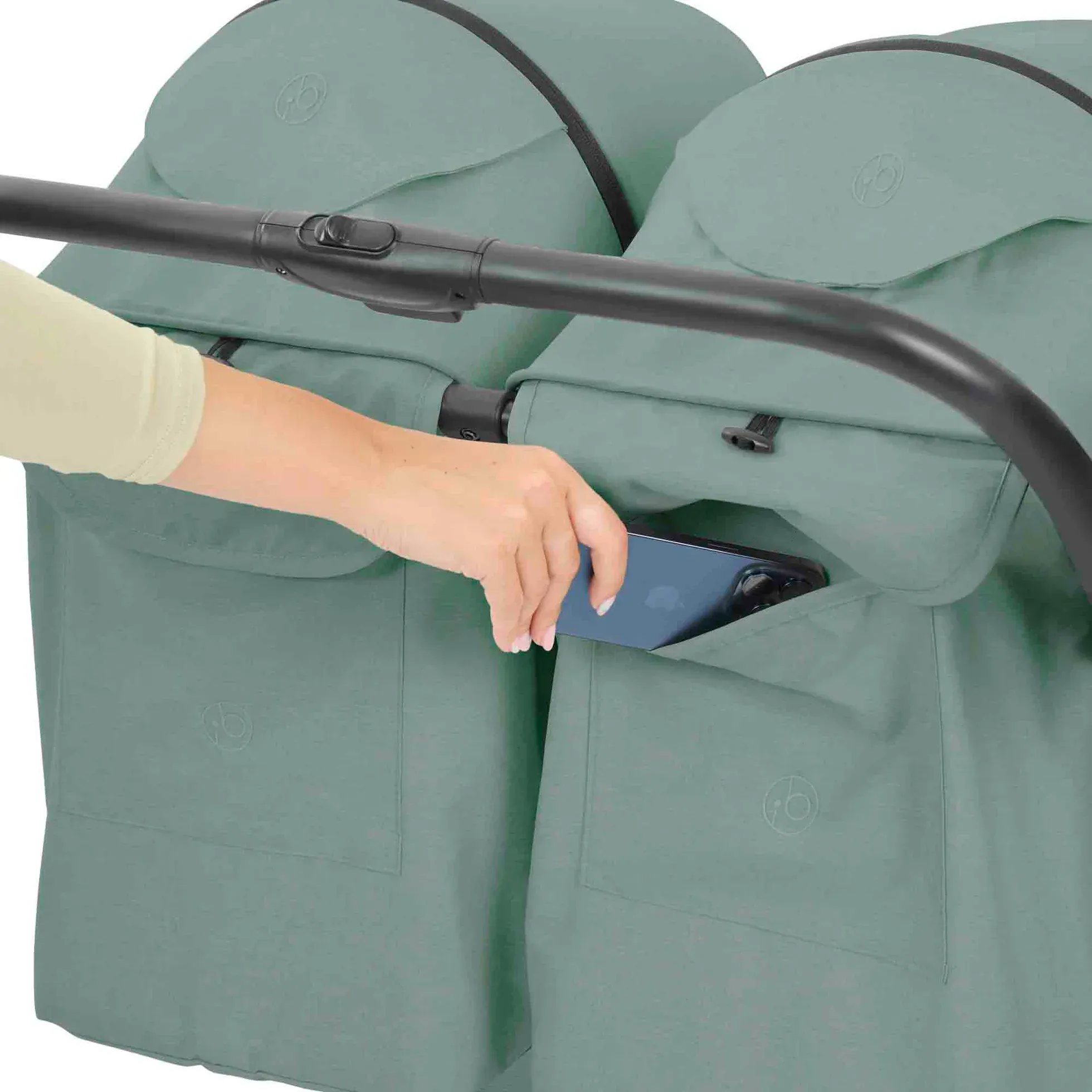 Ickle Bubba Aries Double Max Autofold Stroller - Sage Green - Image 8