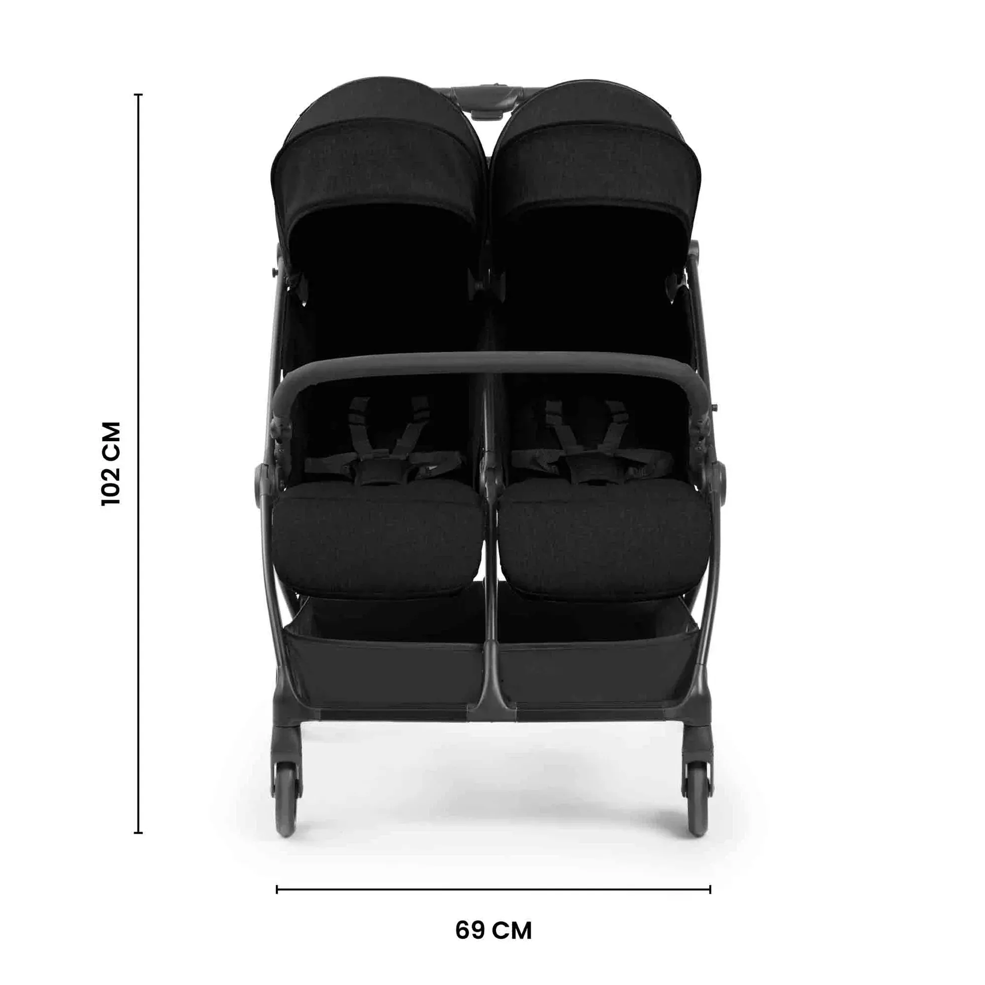 Ickle Bubba Aries Double Prime Autofold Stroller - Black - Image 18