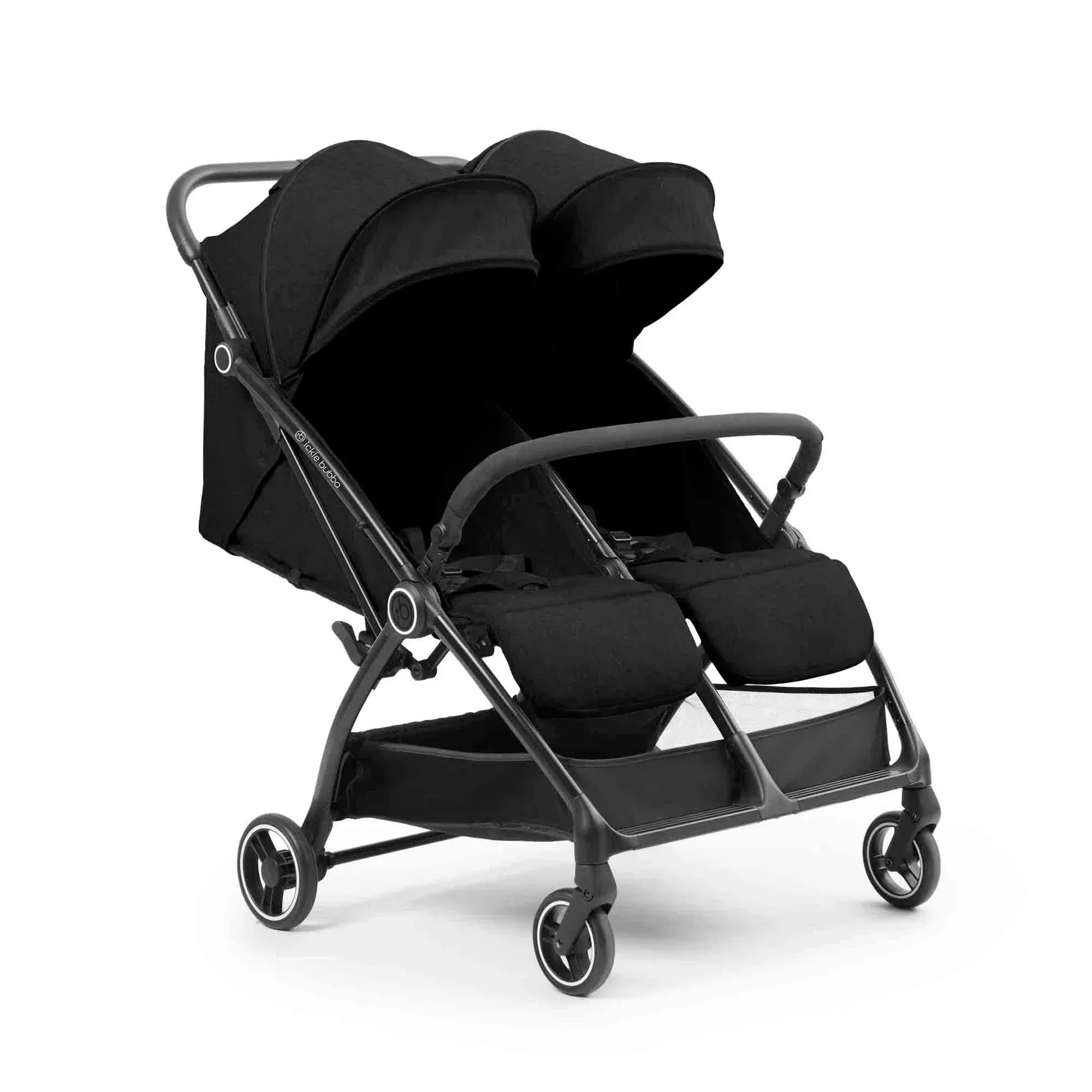 Ickle Bubba Aries Double Prime Autofold Stroller - Black - Image 5