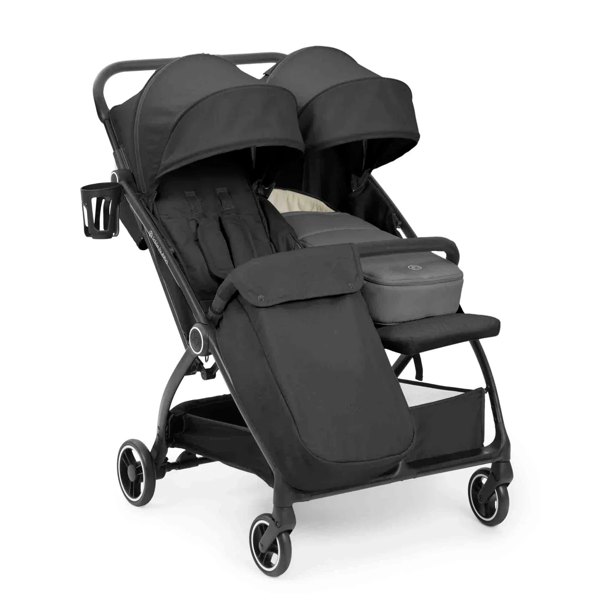 Ickle Bubba Aries Double Prime Autofold Stroller - Graphite Grey - Image 3