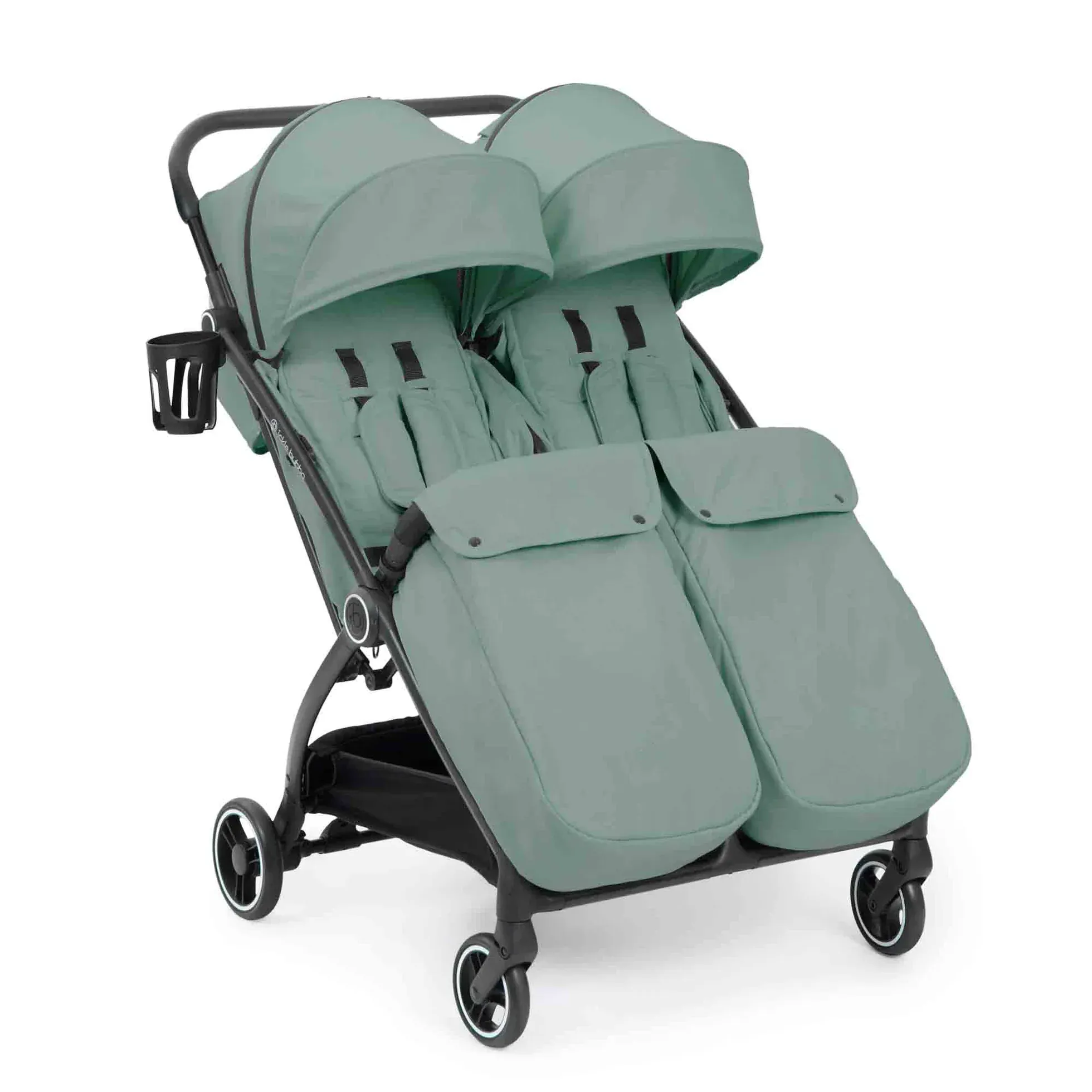 Ickle Bubba Aries Double Prime Autofold Stroller - Sage Green - Image 4