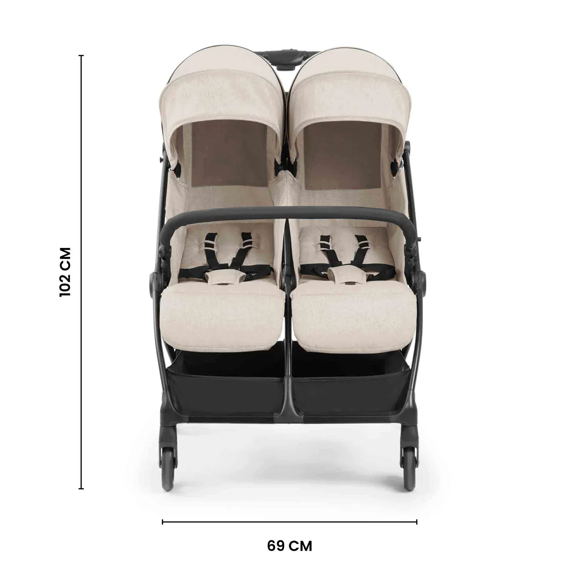Ickle Bubba Aries Double Prime Autofold Stroller - Stone - Image 17
