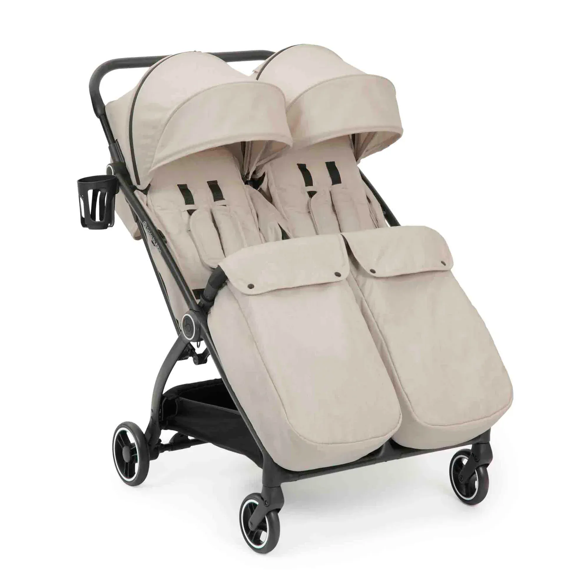 Ickle Bubba Aries Double Prime Autofold Stroller - Stone - Image 4