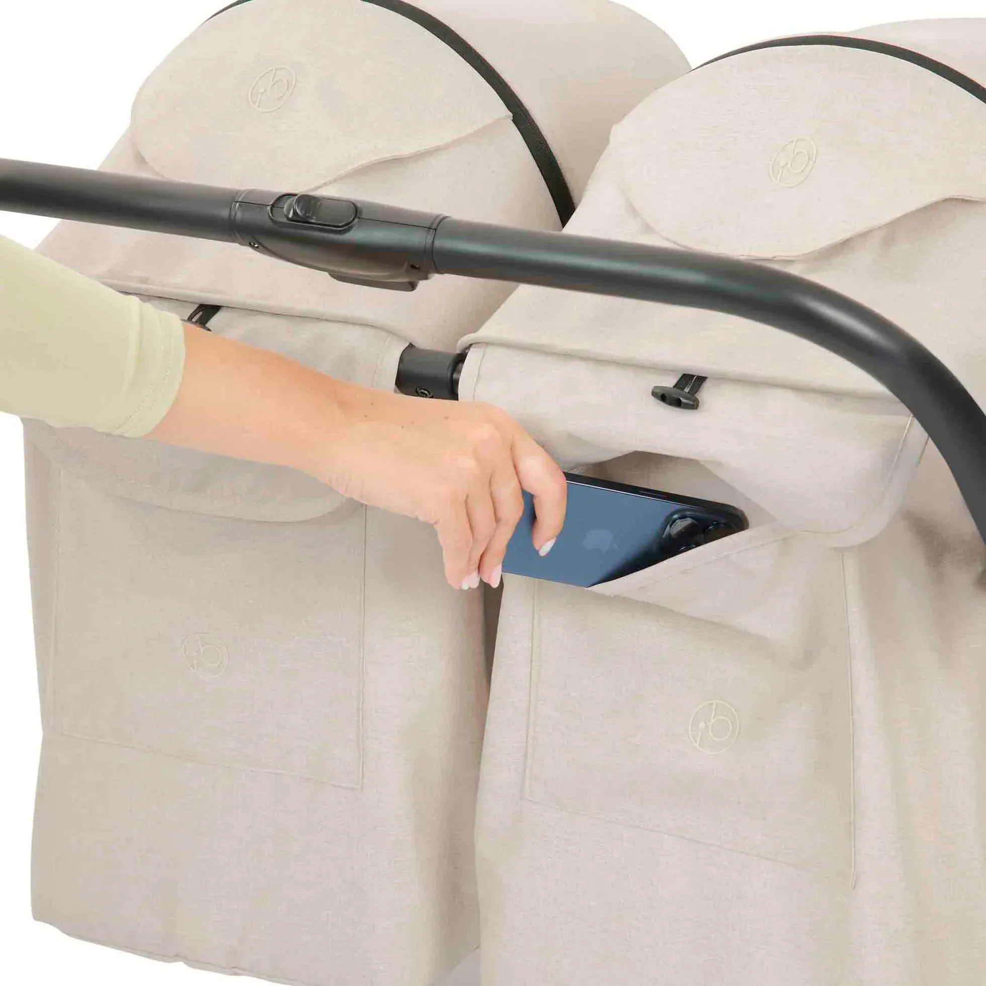 Ickle Bubba Aries Double Prime Autofold Stroller - Stone - Image 7