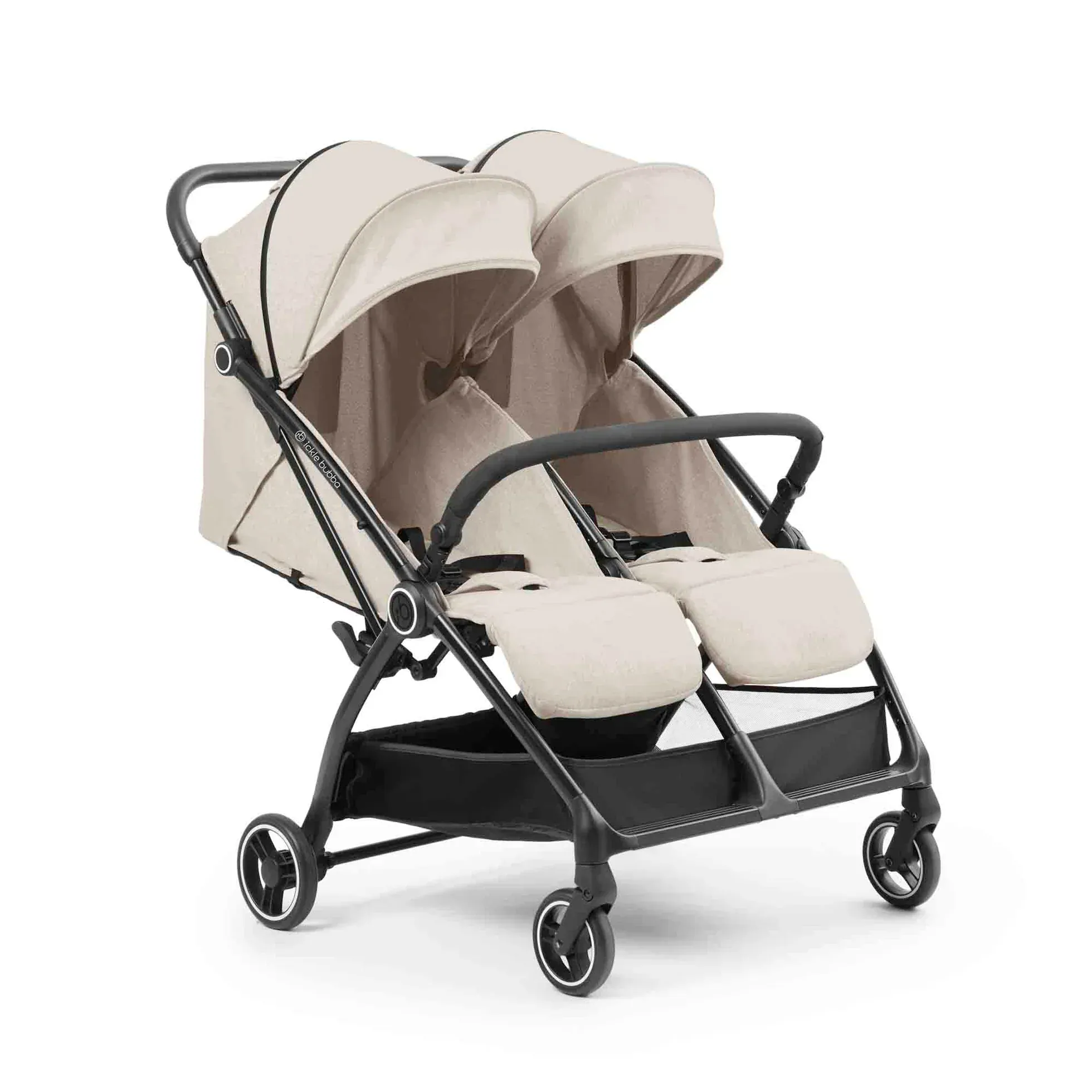 Ickle Bubba Aries Double Prime Autofold Stroller - Stone - Image 9