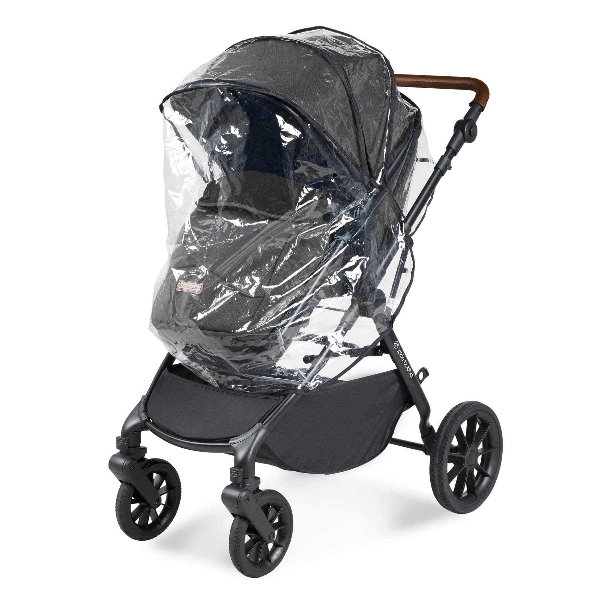 Ickle Bubba Cosmo 6 Piece Pram - Black / Graphite Grey / Tan - Image 13