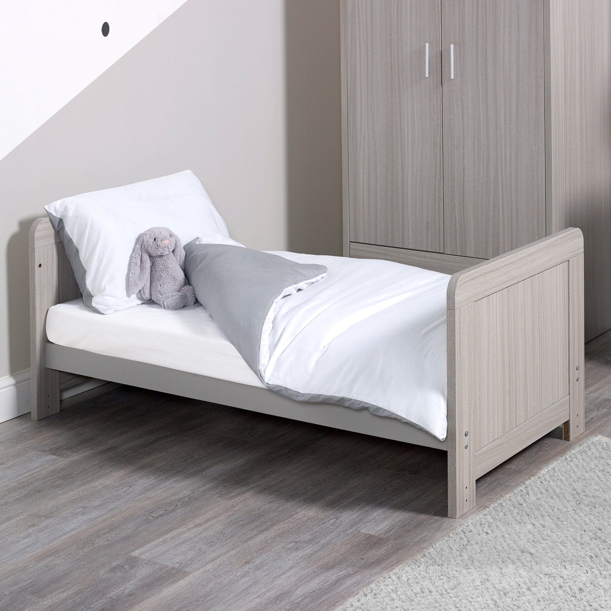 Ickle Bubba Pembrey Cot Bed - Ash Grey & White - Image 3