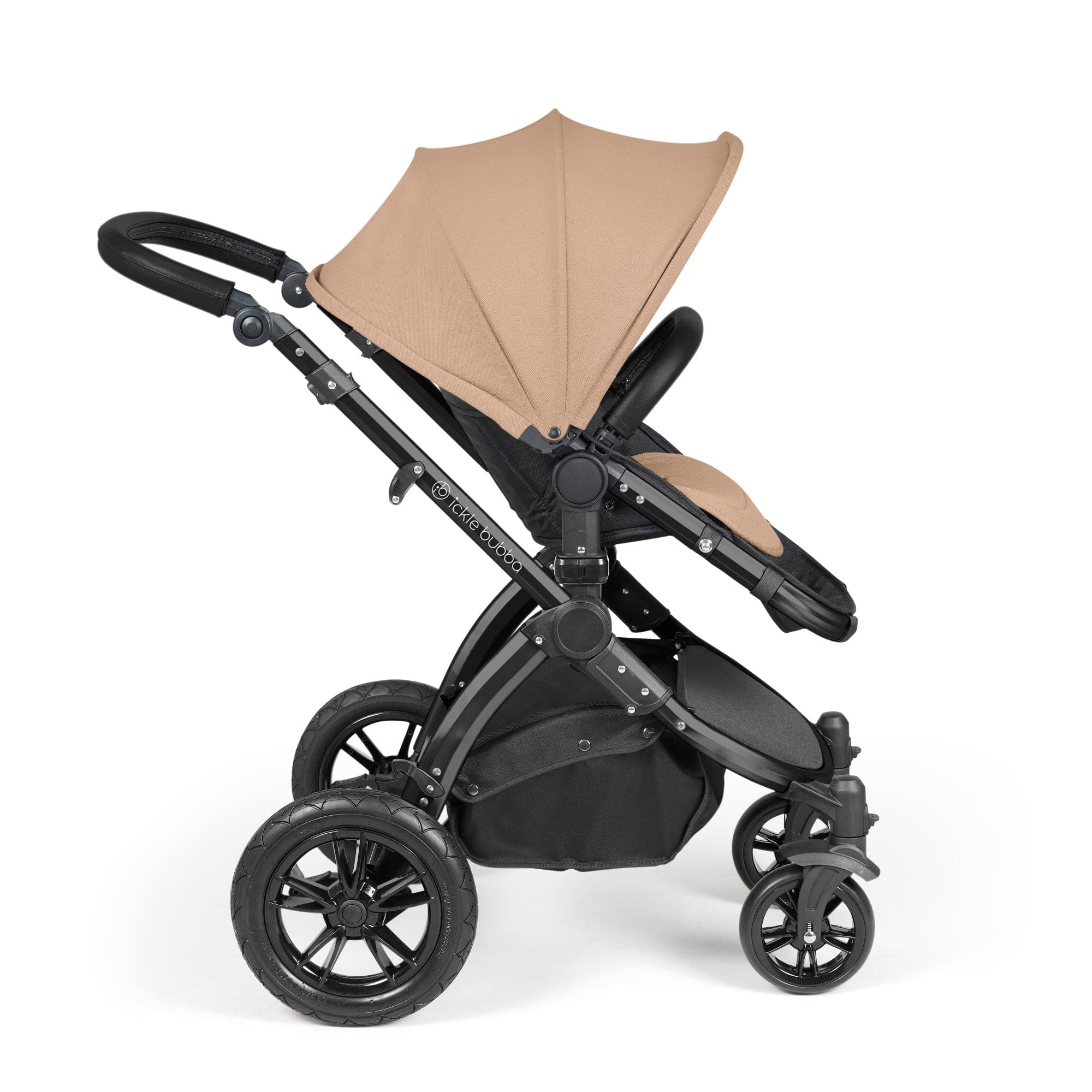 Ickle Bubba Stomp Luxe 12 Piece Travel System with i-Size Nimbus Car Seat & Spin ISOFIX Base - Black / Desert / Black - Image 7