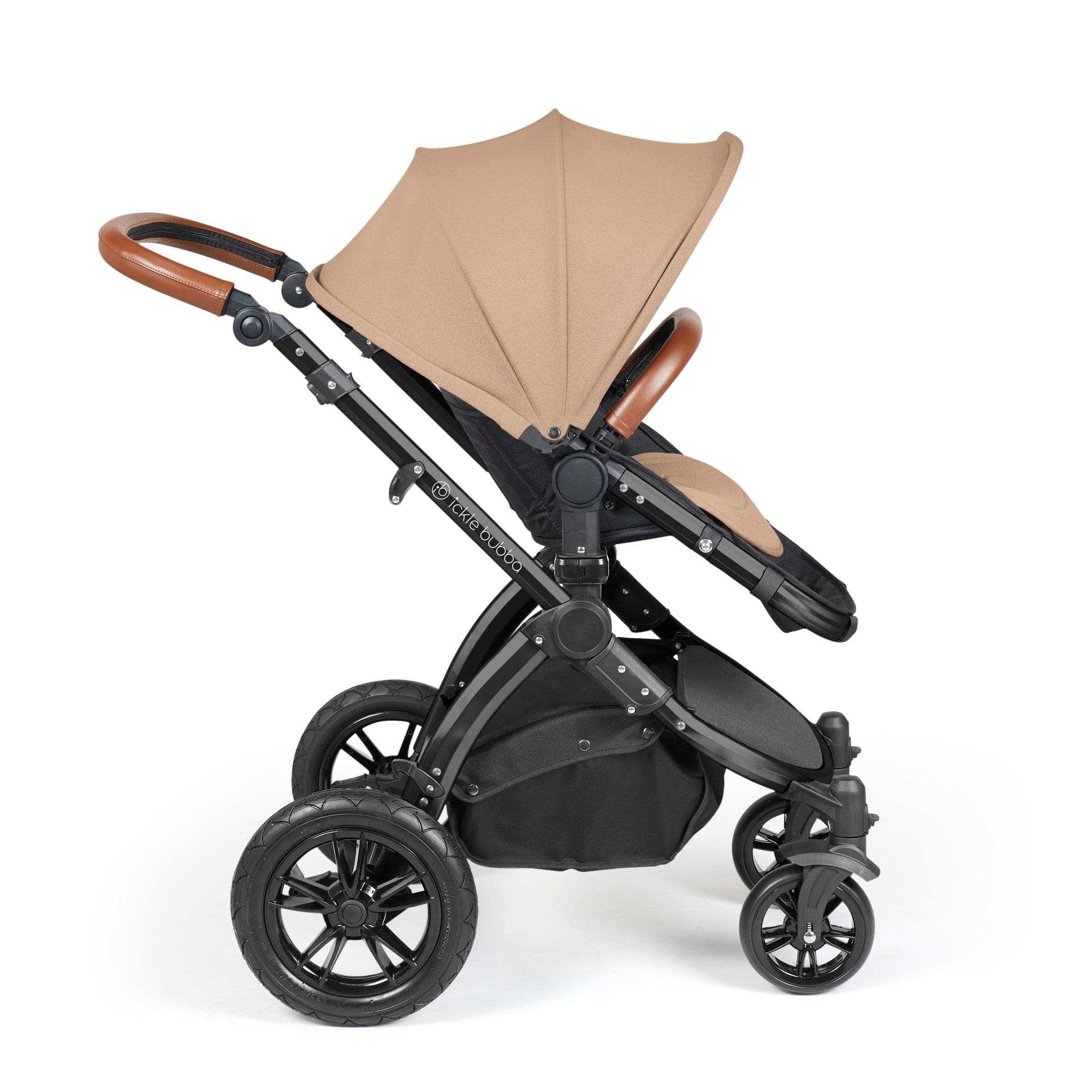 Ickle Bubba Stomp Luxe 12 Piece Travel System with i-Size Nimbus Car Seat & Spin ISOFIX Base - Black / Desert / Tan - Image 7