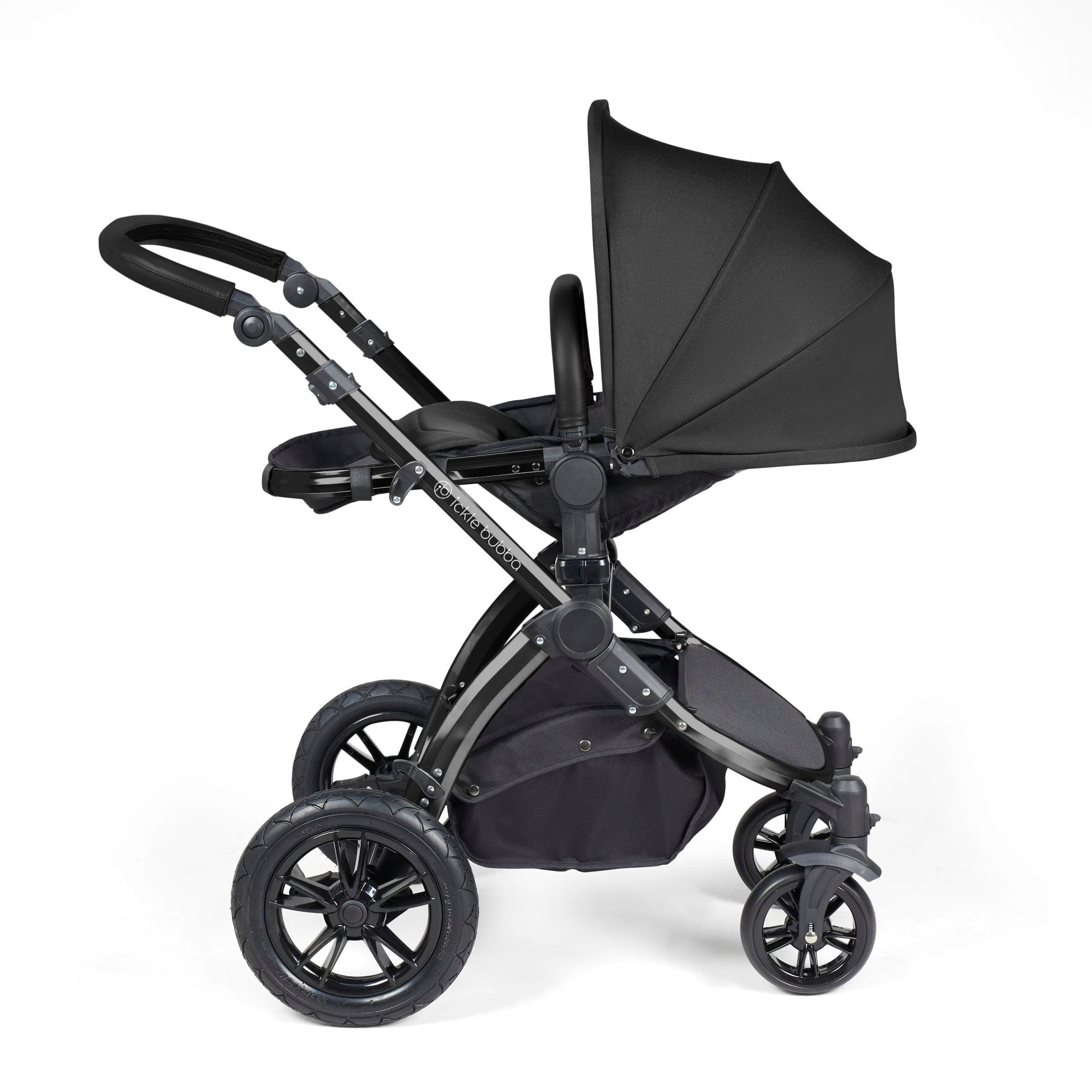 Ickle Bubba Stomp Luxe 12 Piece Travel System with i-Size Nimbus Car Seat & Spin ISOFIX Base - Black / Midnight / Black - Image 8