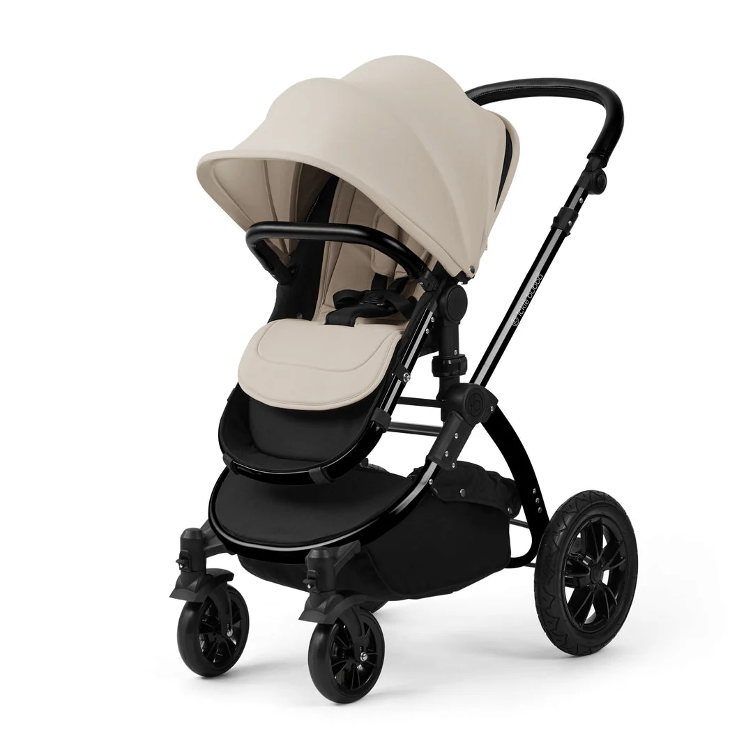 Ickle Bubba Stomp Luxe 12 Piece Travel System with i-Size Nimbus Car Seat & Spin ISOFIX Base - Black / Stone / Black - Image 5