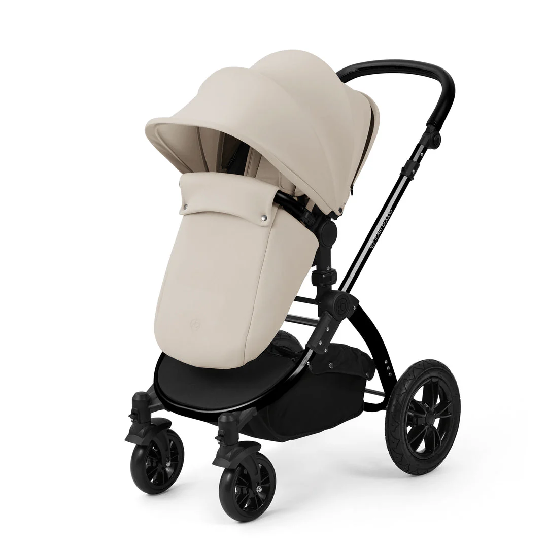 Ickle Bubba Stomp Luxe 12 Piece Travel System with i-Size Nimbus Car Seat & Spin ISOFIX Base - Black / Stone / Black - Image 6